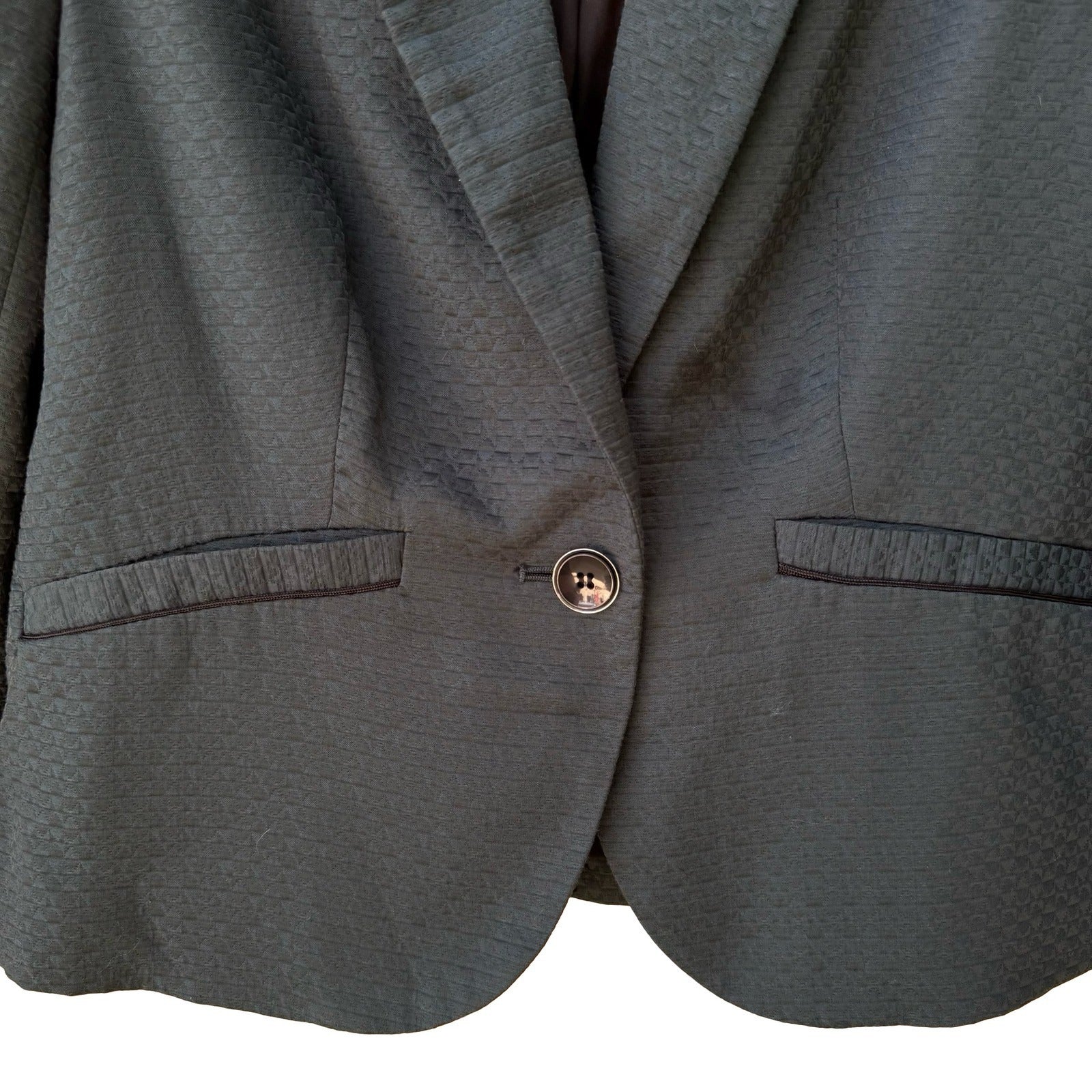 The Limited Textured Corporate Blazer Career Jacket Minimalist Teal Womens M