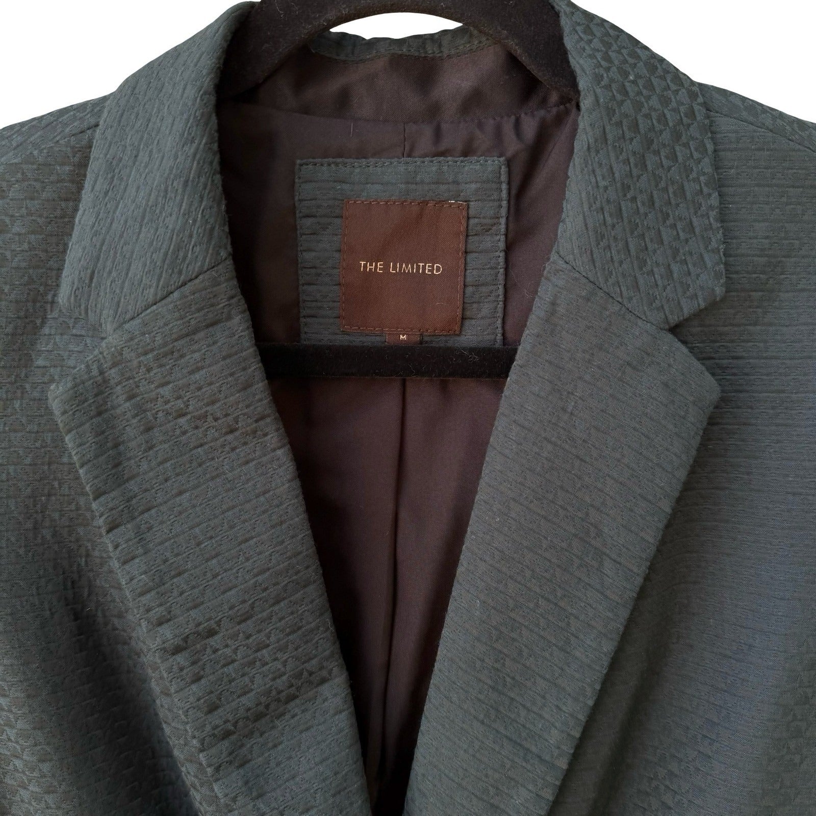The Limited Textured Corporate Blazer Career Jacket Minimalist Teal Womens M