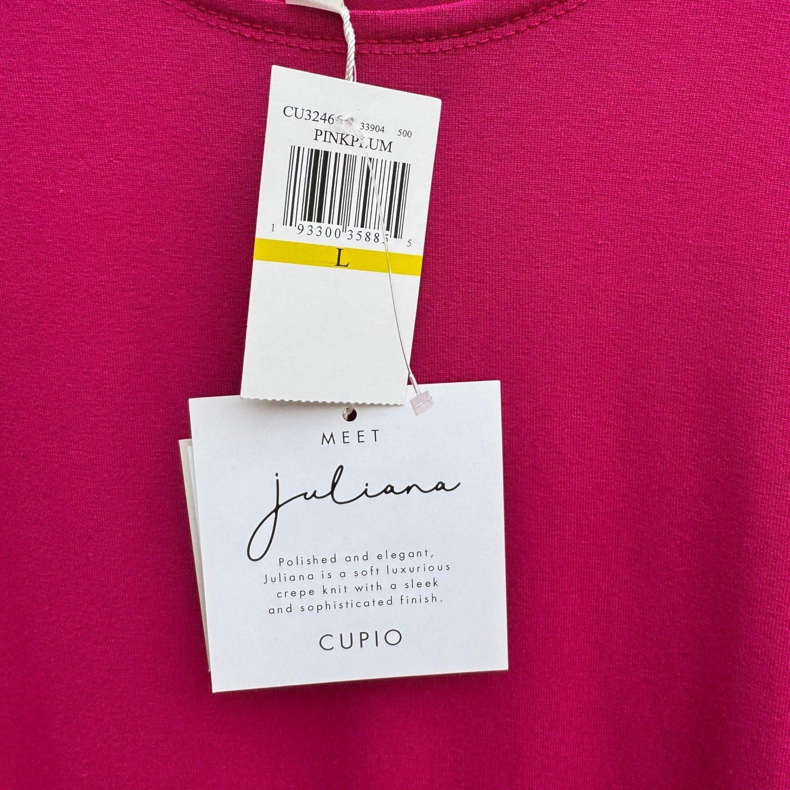 Cupio Signature Juliana Tank Top Pink Plum Crepe Knit Sleeveless L NEW Layering