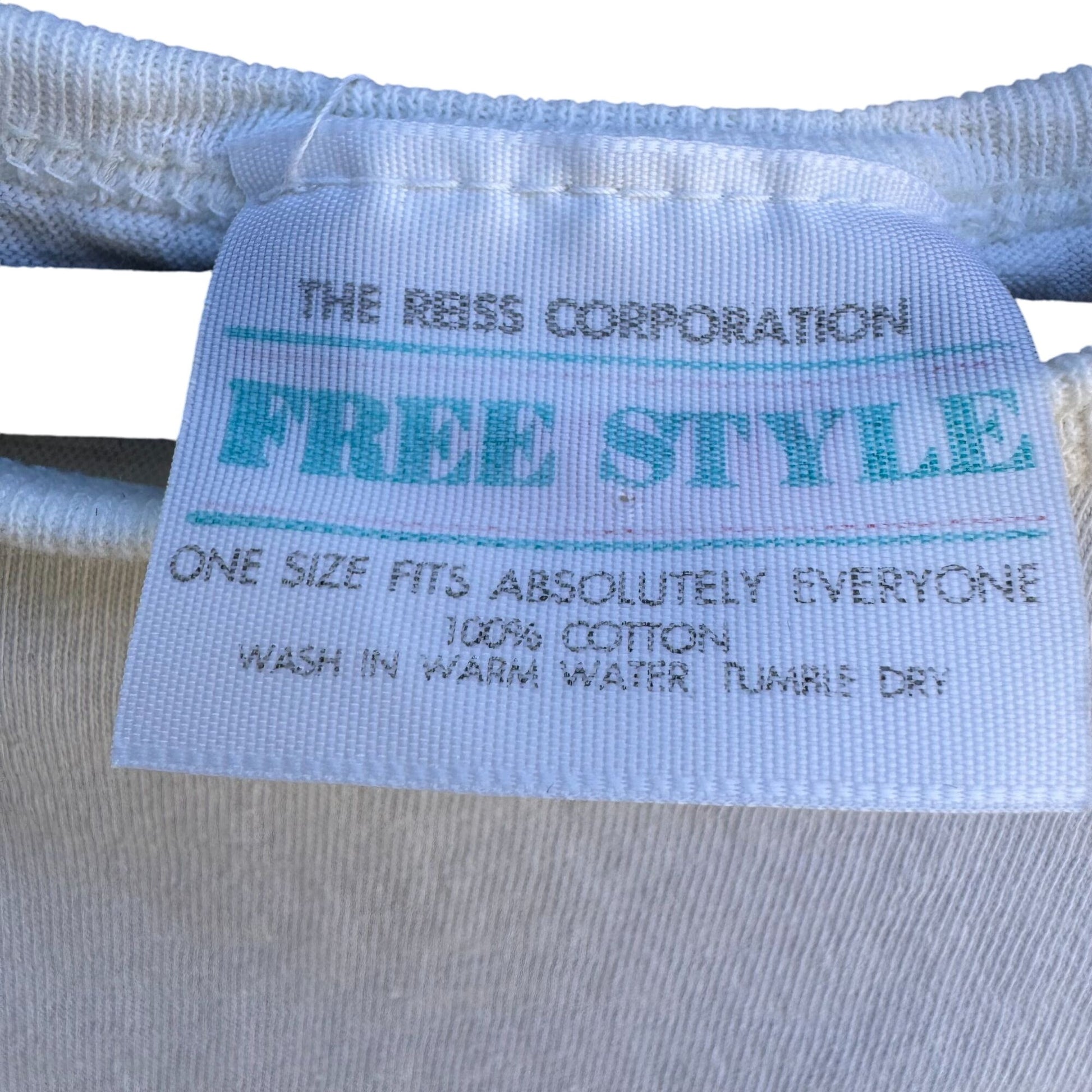 Vintage 80s Catalina Islands Graphic White Crew Neck Hugger Free Style Shirt OS