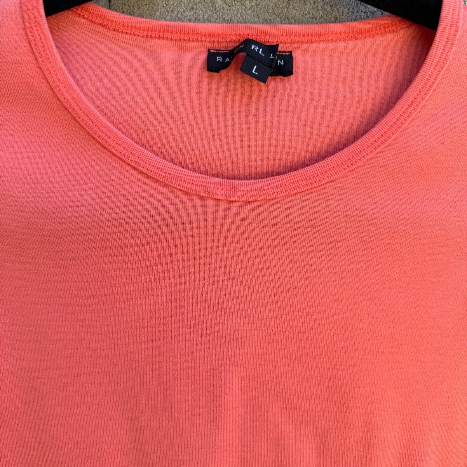 Ralph Lauren Preppy Orange Sleeveless Cotton Knit Top Made In Japan S Minimalist