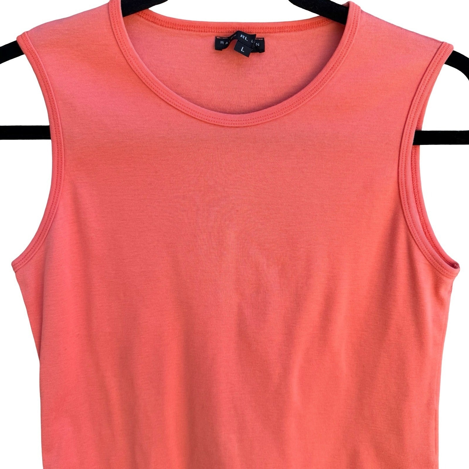 Ralph Lauren Preppy Orange Sleeveless Cotton Knit Top Made In Japan S Minimalist