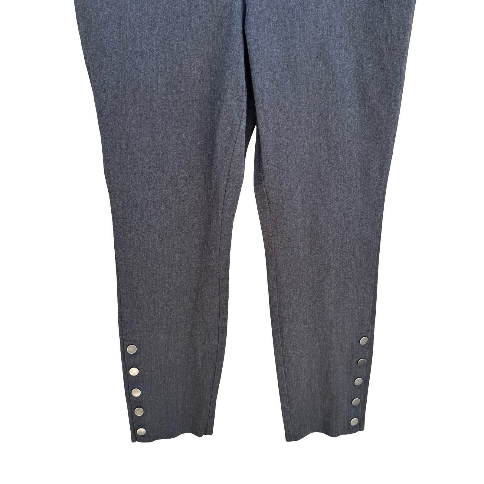 Gap Skinny Ankle High Rise Pants Snap Hem Business Casual Preppy Gray Womens 10