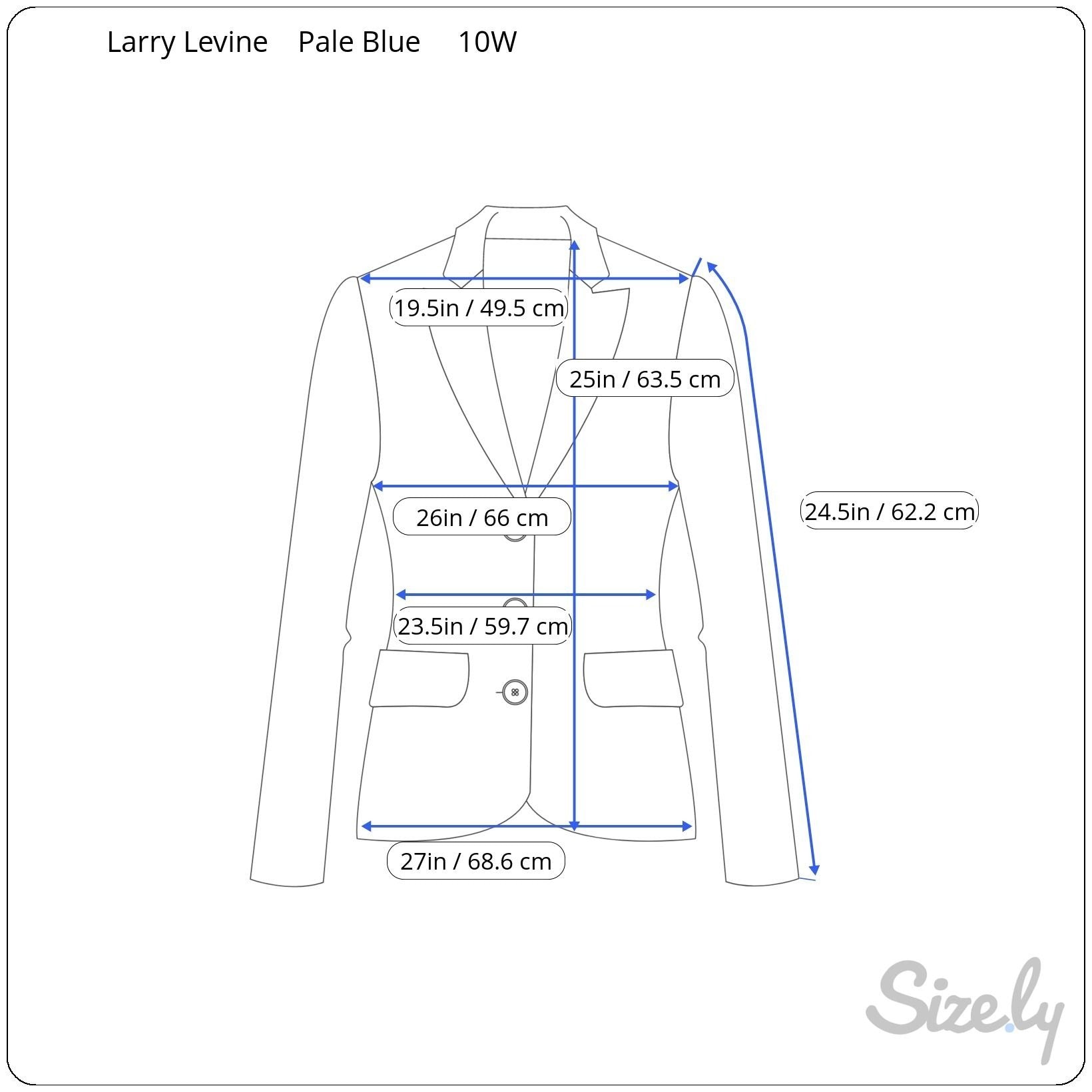 Larry Levine Vintage Womens Snap Closure Dressy Light Blue Suit Blazer Jacket 20W