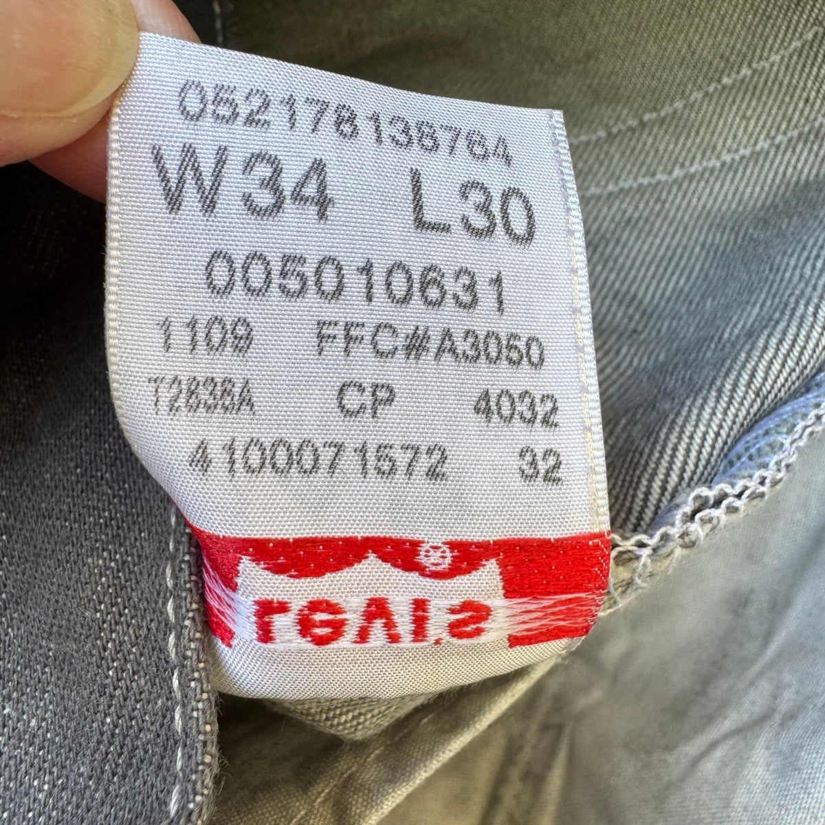 Levi's 501 WPL 423 Vintage Y2K Streetwear Jeans Mens Gray 34x30 Made In Mexico