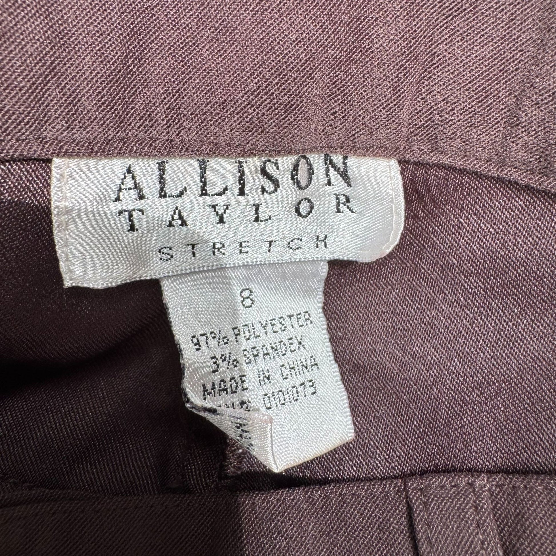 Allison Taylor Stretch Vintage Womens High Waist Faux Suede Straight Leg Pants