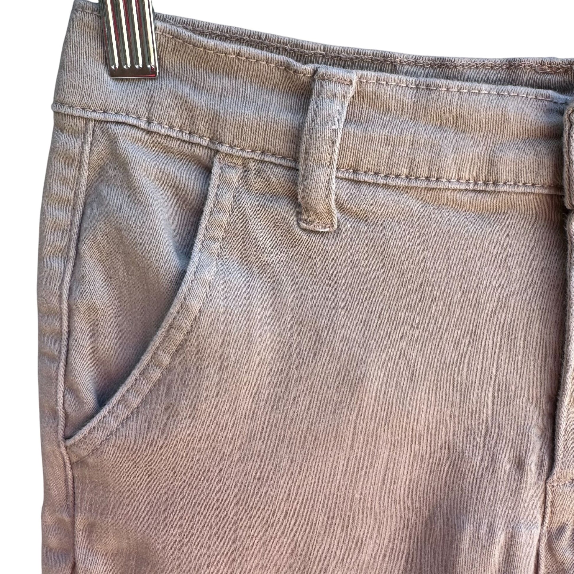 Dg2 By Diane Gilman Womens Beige Cotton Blend Stretch Long Bermuda Shorts 2