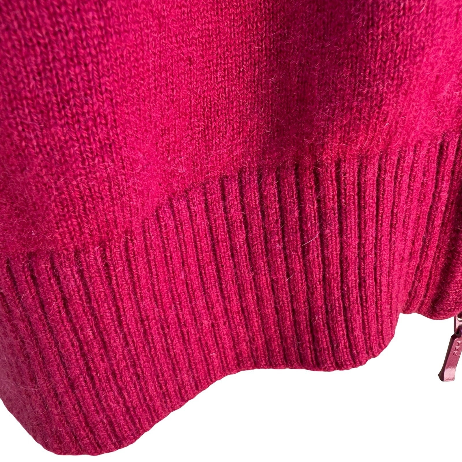 LL Bean Cashmere Full Zip Quiet Luxury Cardigan Sweater Pink Minimalist Womens M