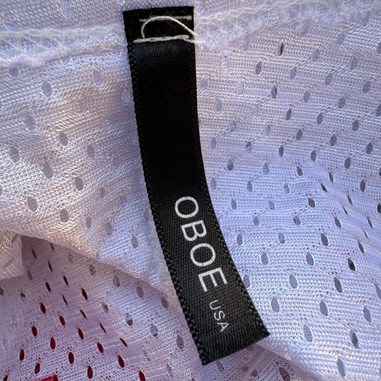 Oboe USA Mesh Jersey Crop Top USA Graphic Athletic Streetwear Americana White M