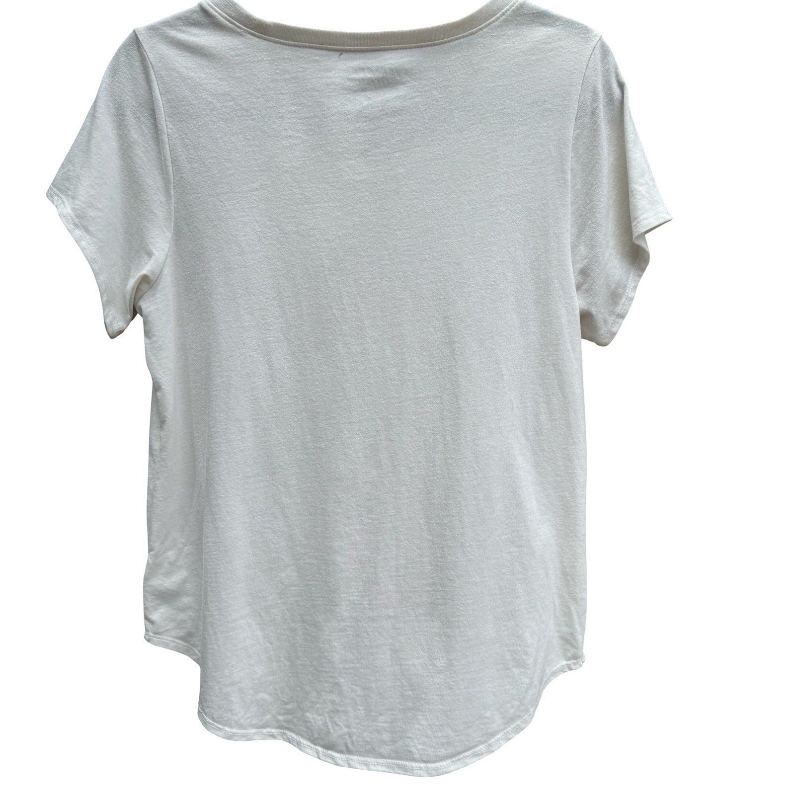 Lucky Brand Grateful Graphic Tee Cream Floral Butterfly Scoop Neck M Boho Hippie