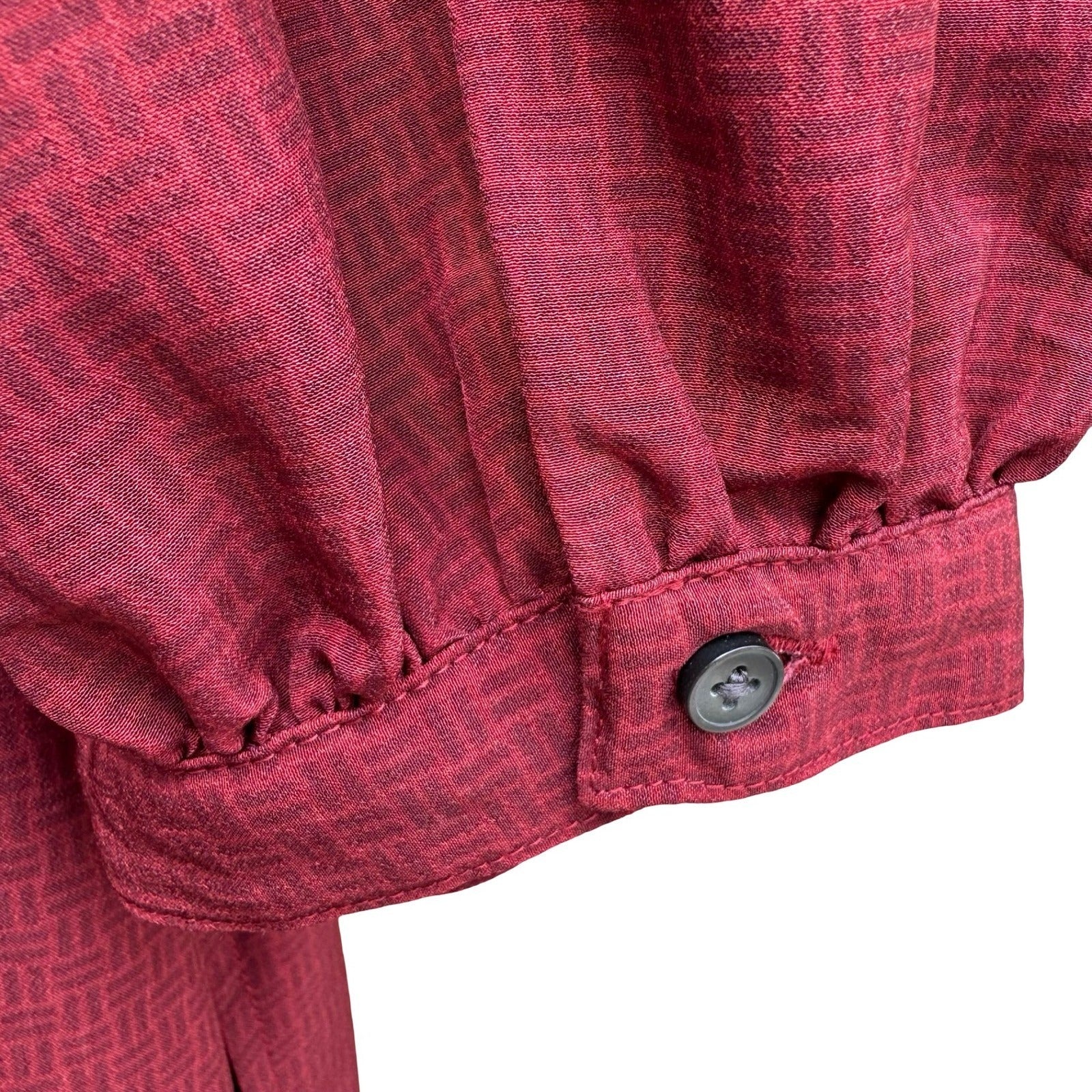 Levis Darla Womens Red Tiered Maxi Shirtdress Puff Sleeve Western Boho Prairie L