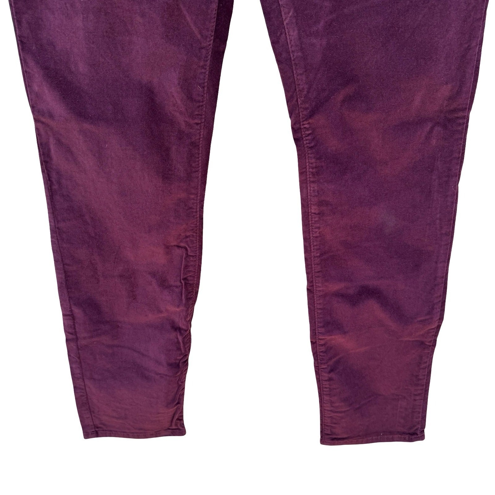 Buffalo David Bitton Mirage Purple Corduroy Skinny Pants Burgundy Wine Womens 14