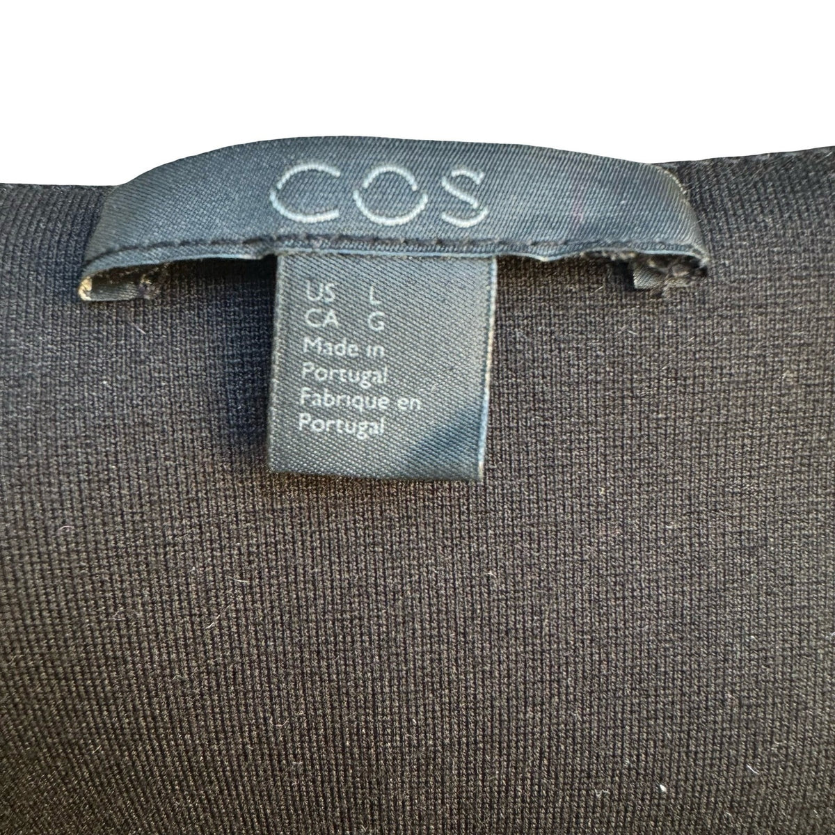COS Bow Accent Minimalist Ponte Knit Quiet Luxury Oversized Blouse Black Women L