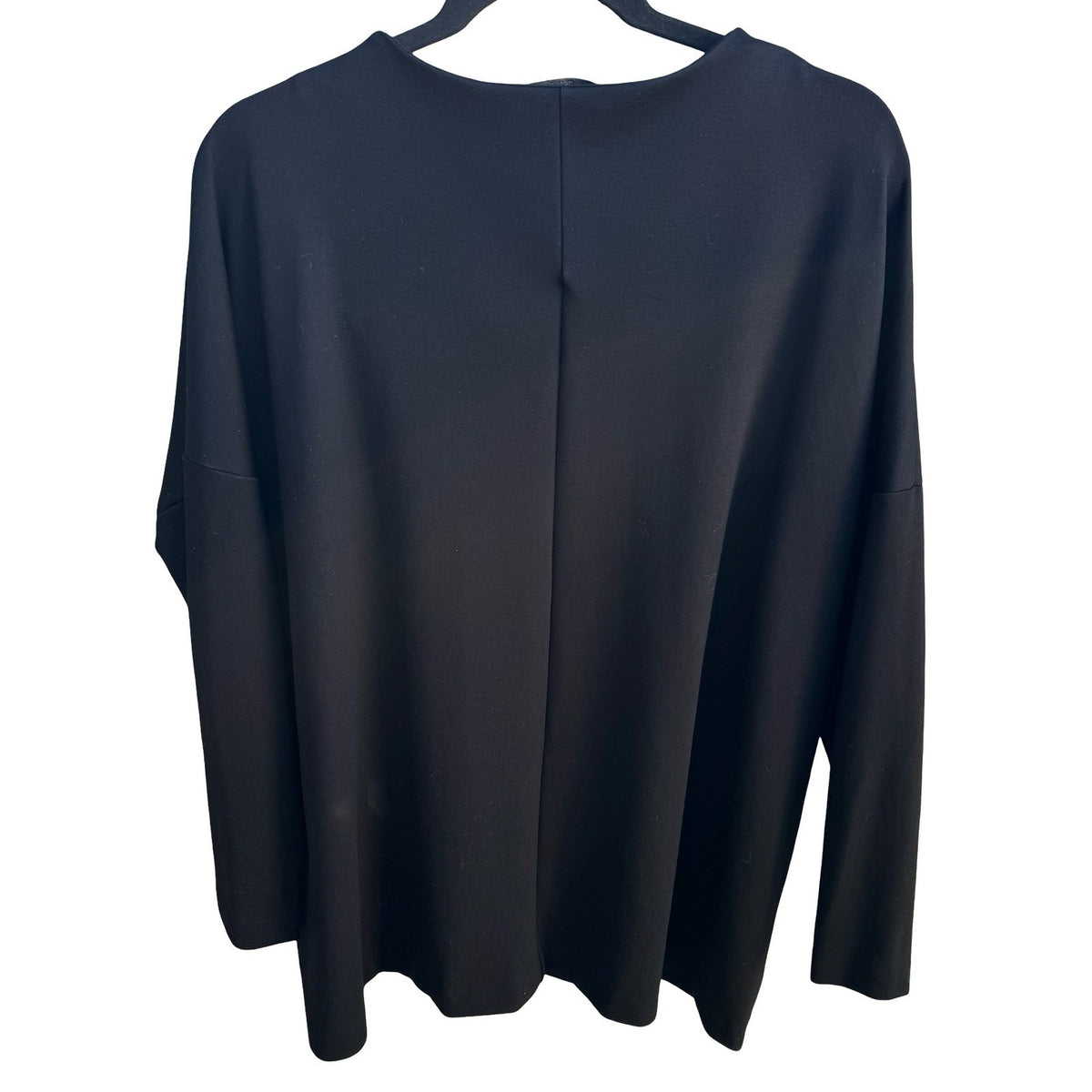 COS Bow Accent Minimalist Ponte Knit Quiet Luxury Oversized Blouse Black Women L