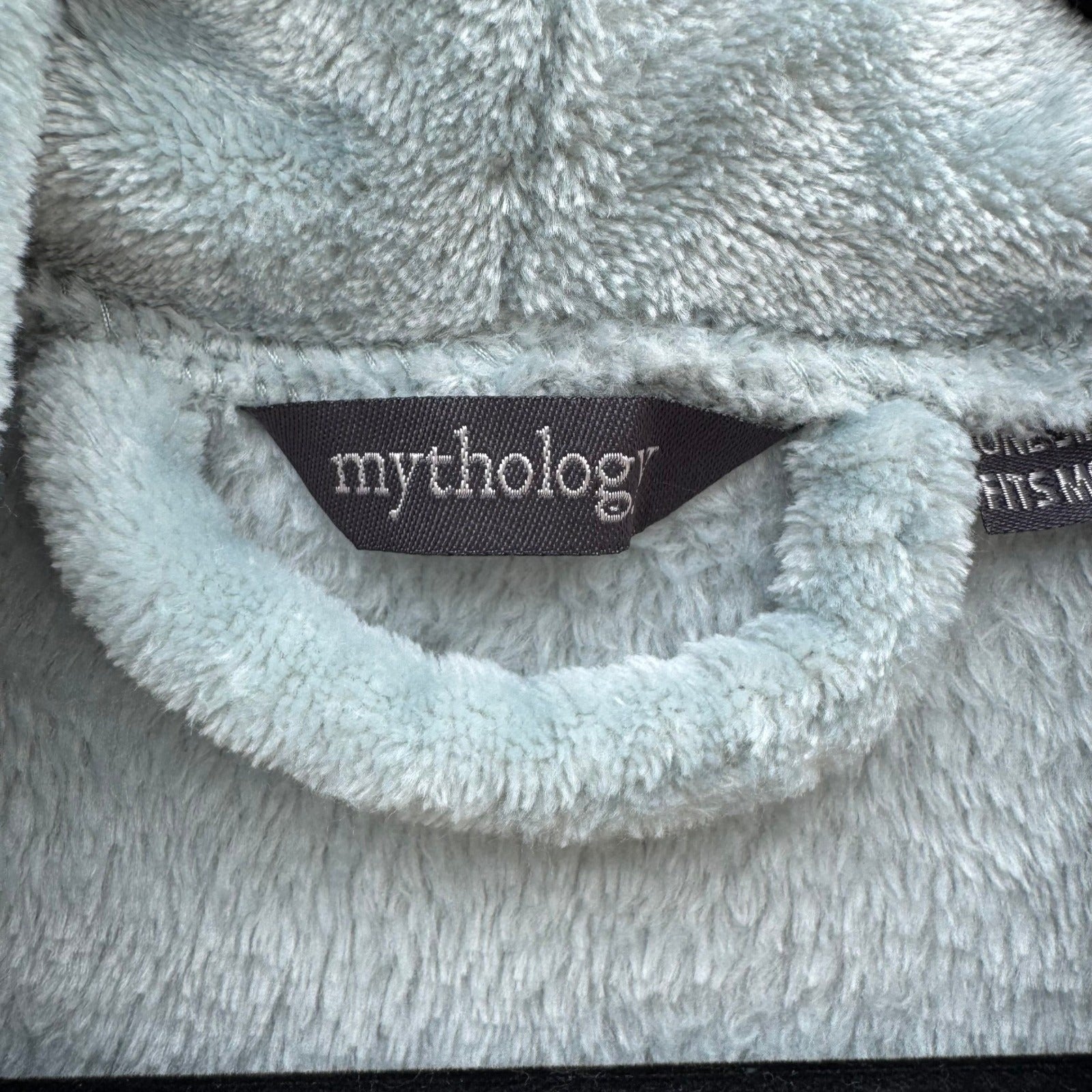Mythology Plush Fleece Robe Sage Green One Size Fits Most Shawl Collar Soft Wrap