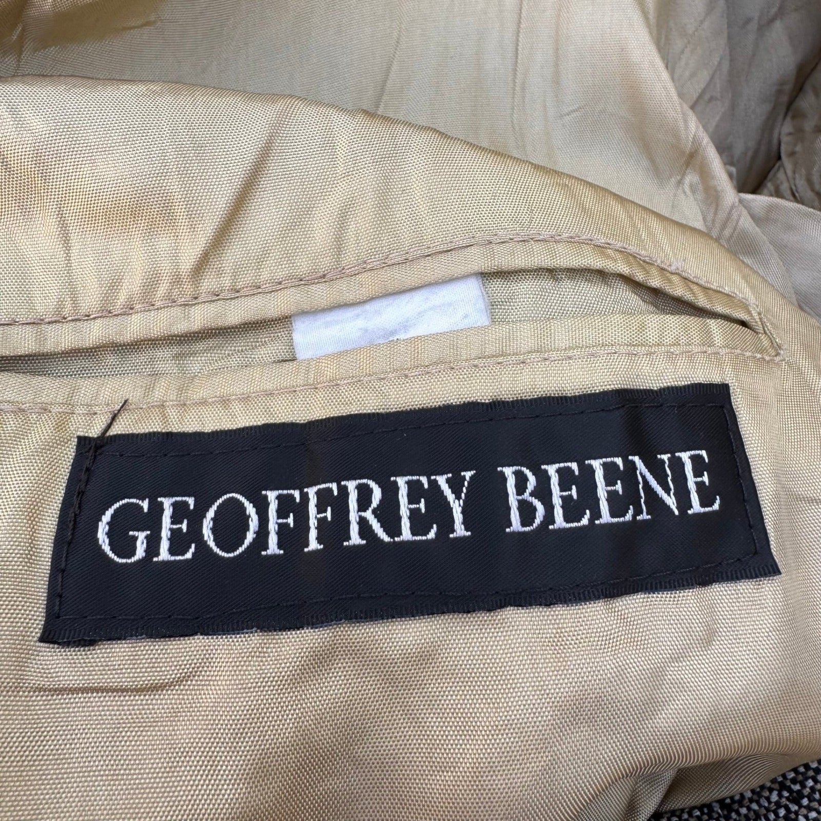 Geoffrey Beene Vintage Mens 48R Silk Blazer Grey Salt Pepper Tweed Sport Coat