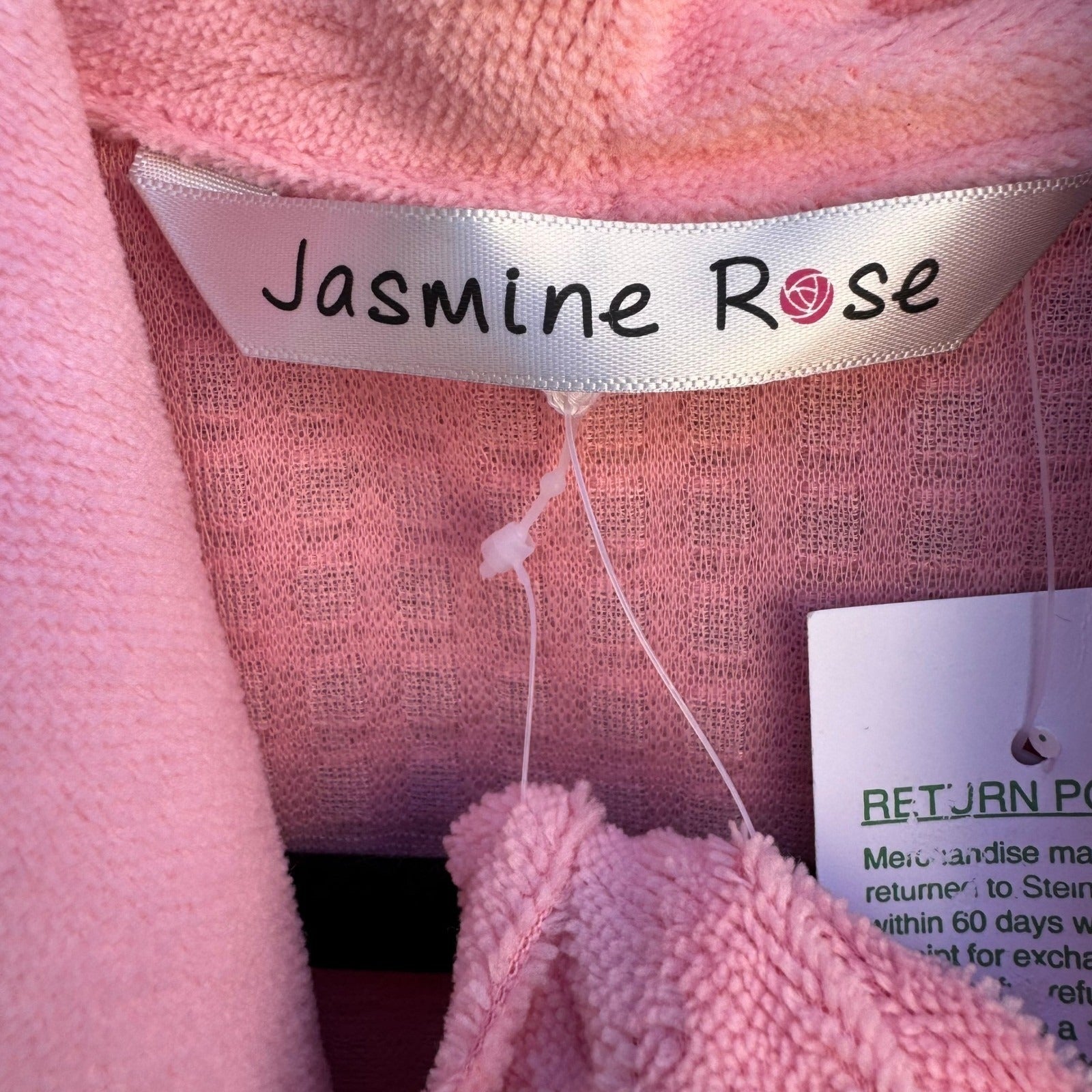 Jasmine Rose Pink Waffle Knit Robe Headband Set Large 312225 Loungewear Cozy NEW