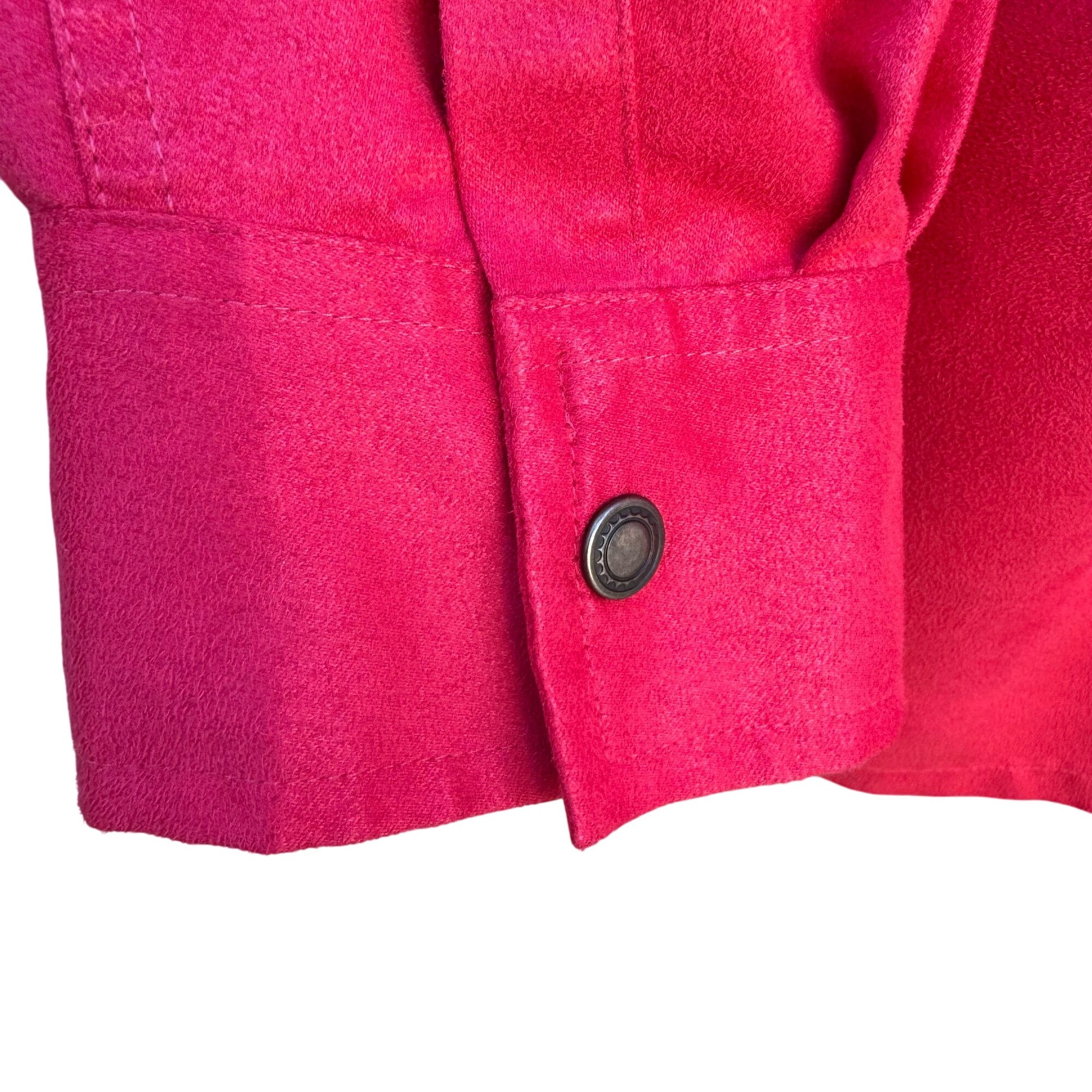 Liz & Me Womens Red Button Down Faux Suede Shirt Soft Cozy Workwear Plus Size 3X