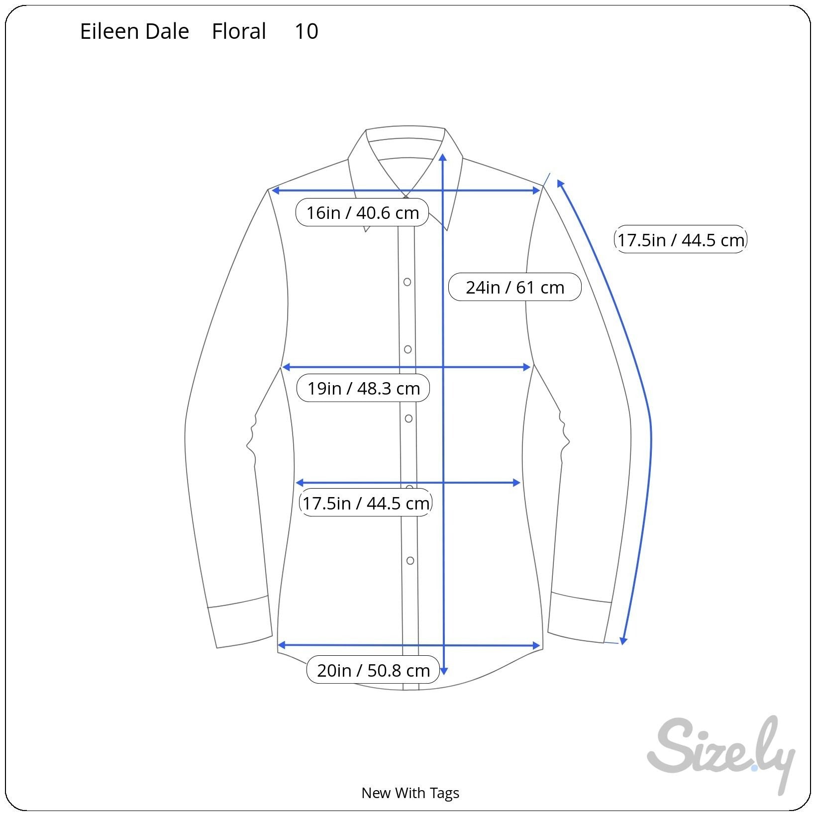 Eileen Dale Floral Cottage 3/4 Sleeve Roll Cuff Shirt Womens M Vintage Deadstock