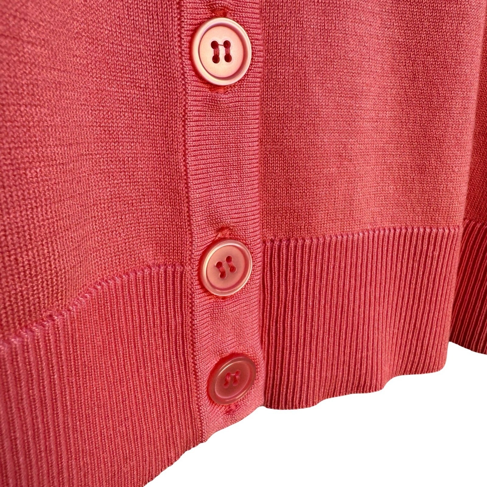 Cable & Gauge Womens XXL Coral Pink Button Front 3/4 Sleeve Cardigan Sweater NEW
