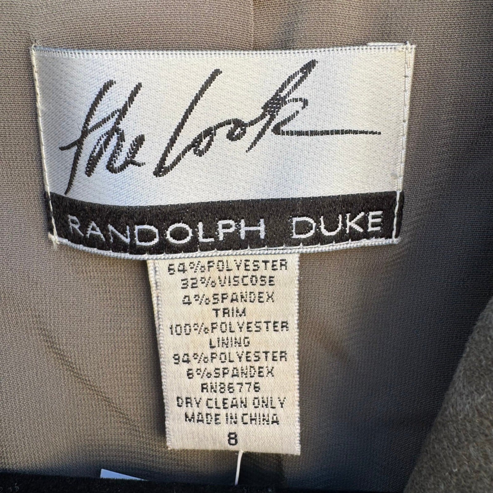 Randolph Duke The Look Olive Green Faux Suede Trim Belted Blazer Jacket 8 NWT