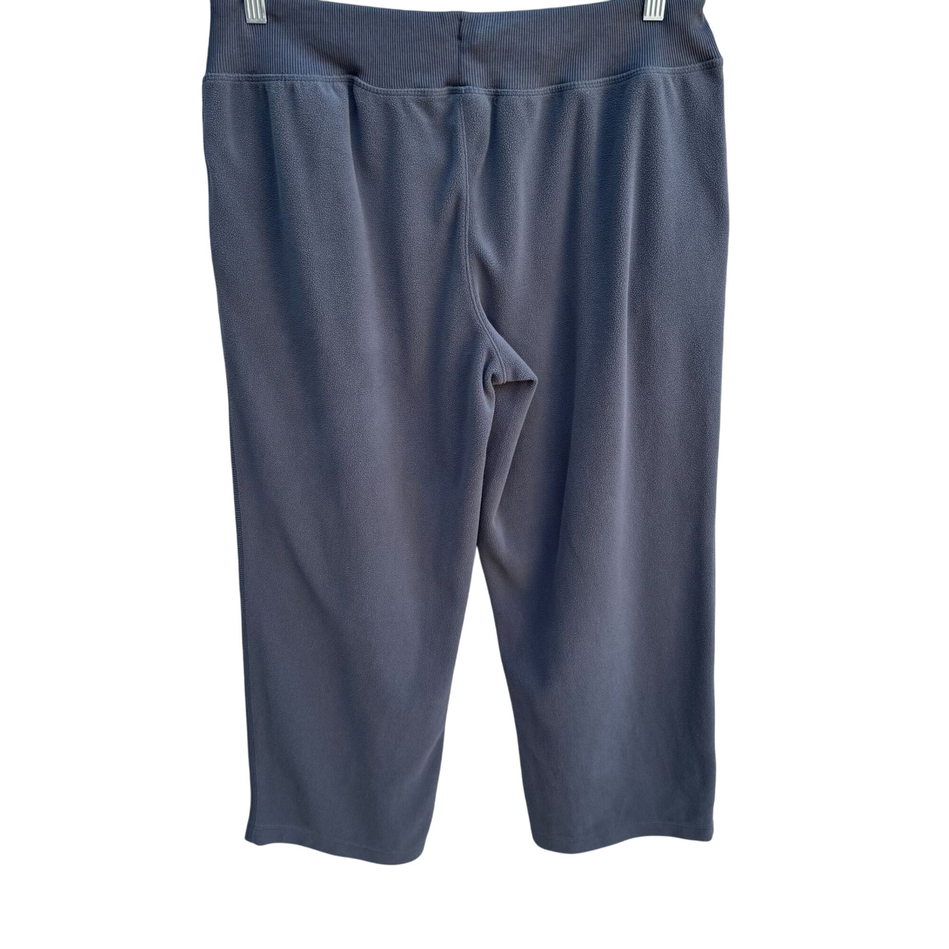 Danskin Now Womens Gray Fleece Elastic Waist Athletic Workout Capri Pants L/G