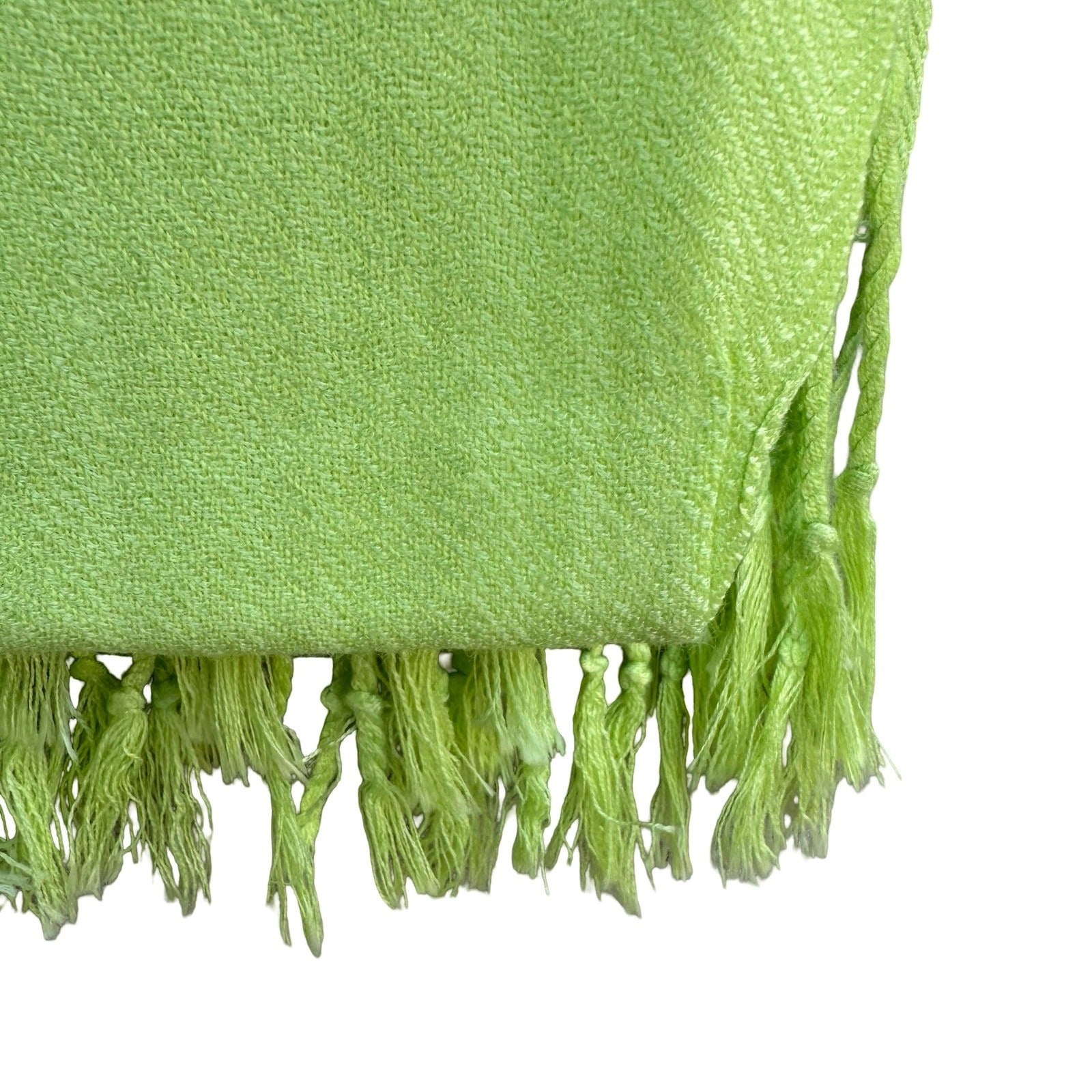 Lime Green Pashmina Shawl Wrap Tassel Fringe Lightweight Scarf Chartreuse Neon