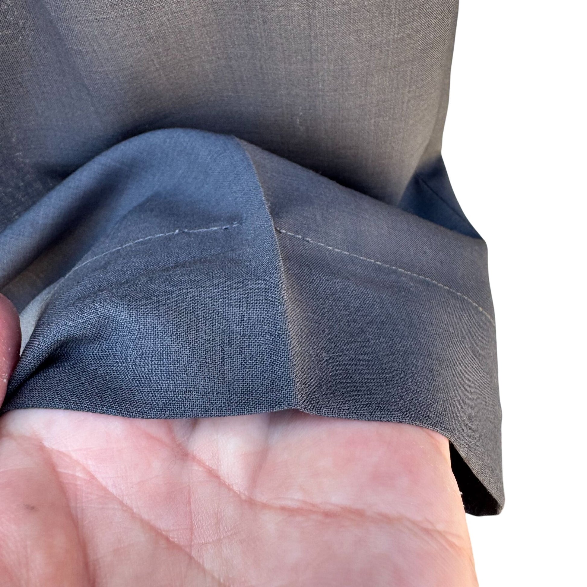 Bernard London Vintage Mens Gray Pleated Dress Pants Flat Front Classic Fit 33