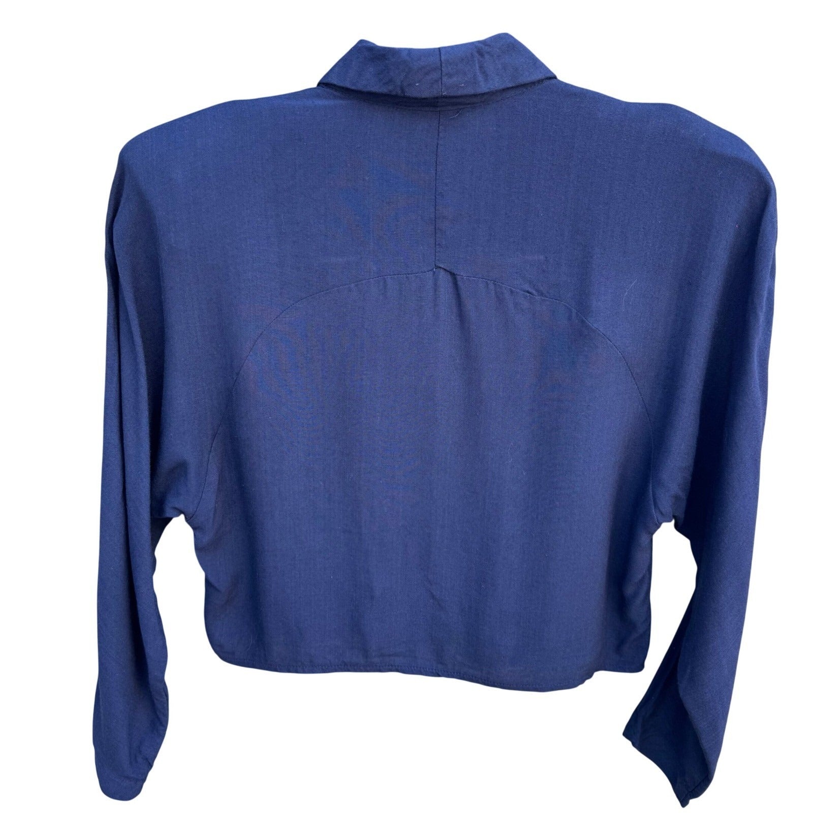 Mirrors Vintage 80s Navy Cropped Blazer Jacket Star Buttons Nautical Womens S