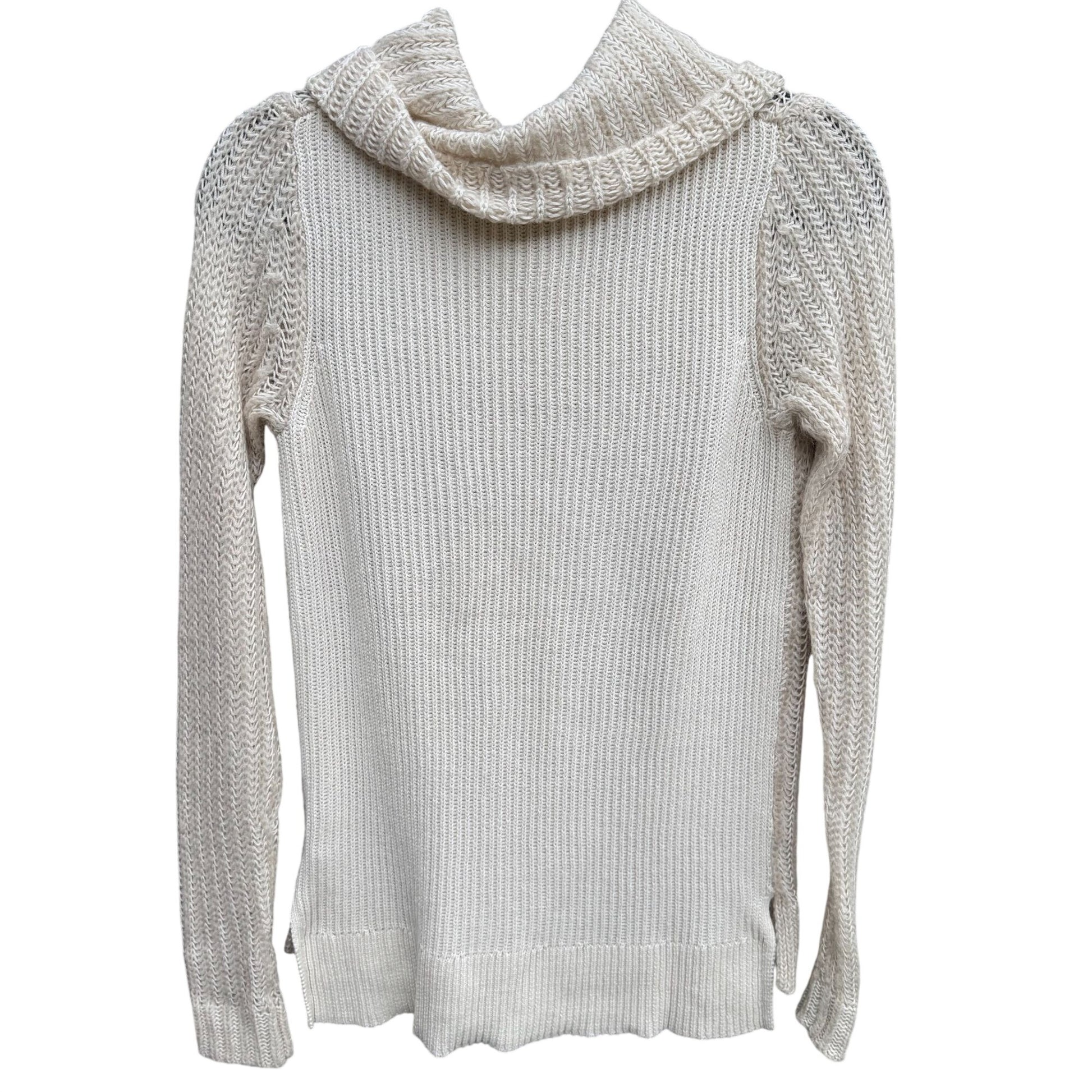 DKNY Jeans Womens XS Cream Cozy Cowl Neck Sweater Knit Long Sleeve Minimalist