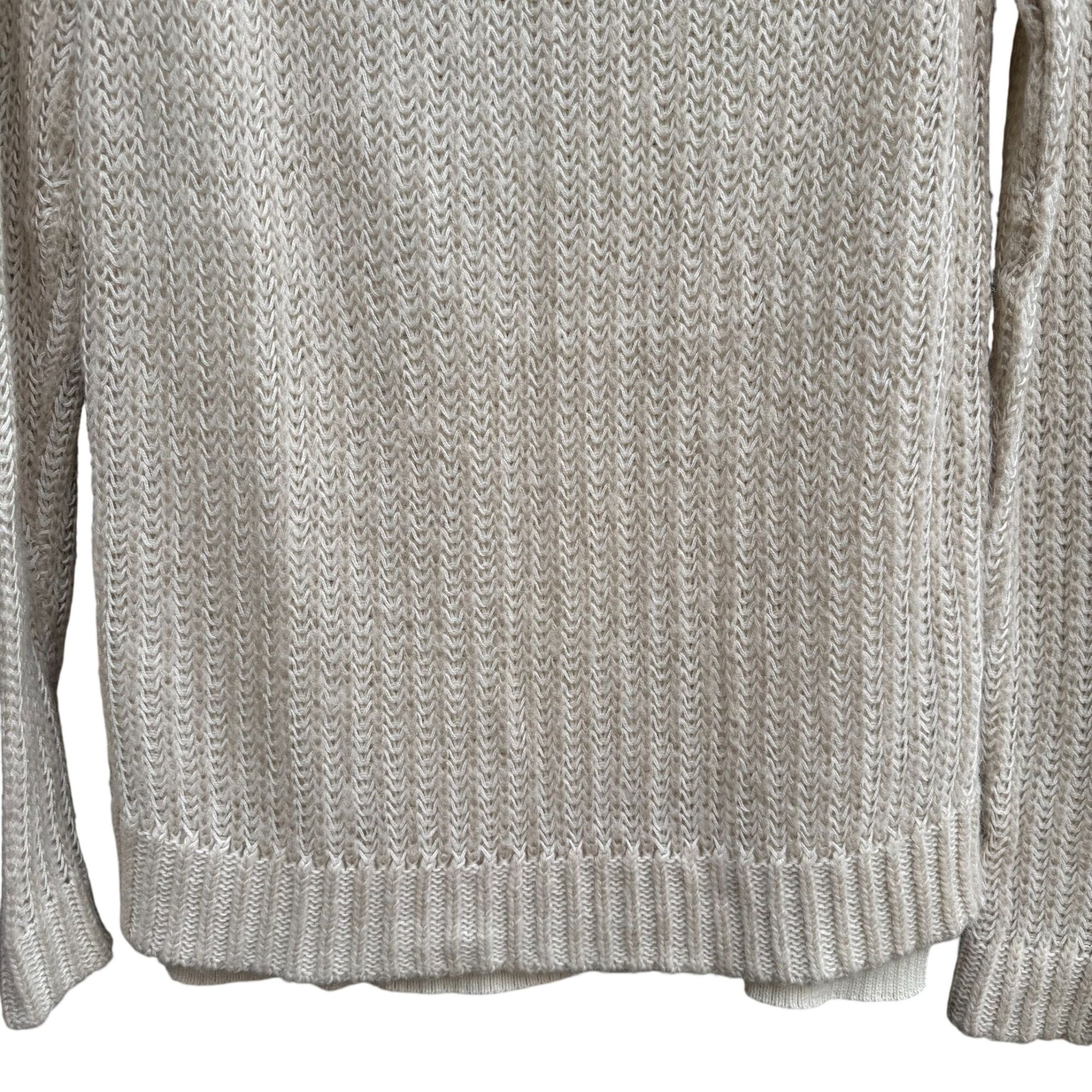 DKNY Jeans Womens XS Cream Cozy Cowl Neck Sweater Knit Long Sleeve Minimalist