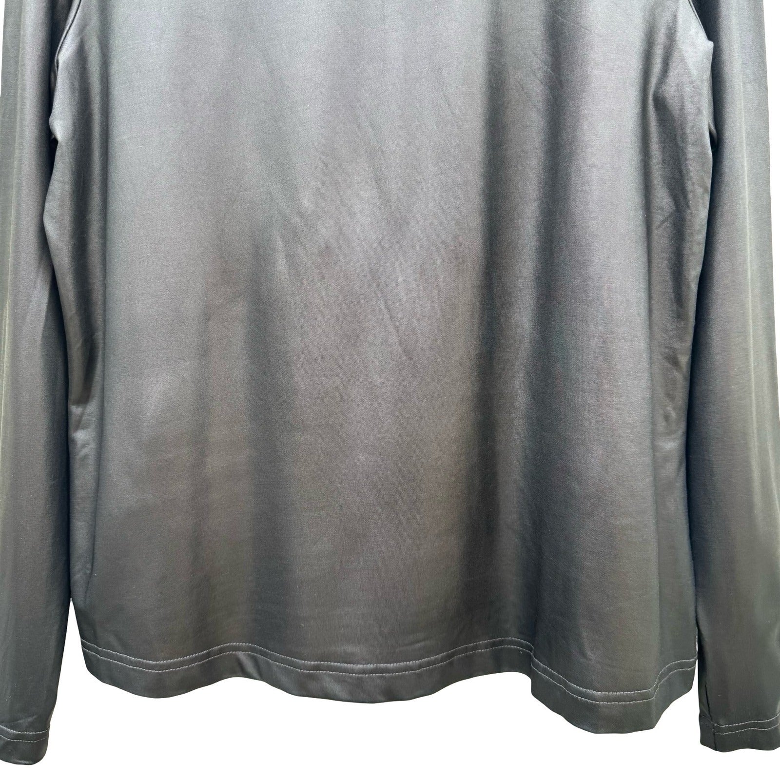 Diane Gilman DG2 Womens Metallic Black Cowl Neck Long Sleeve Stretch Top M NEW