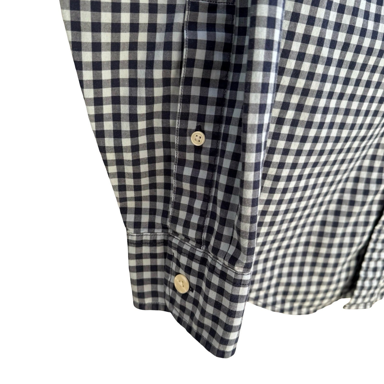 Abercrombie & Fitch Preppy Gingham Shirt Navy Check Academic Nautical Mens M
