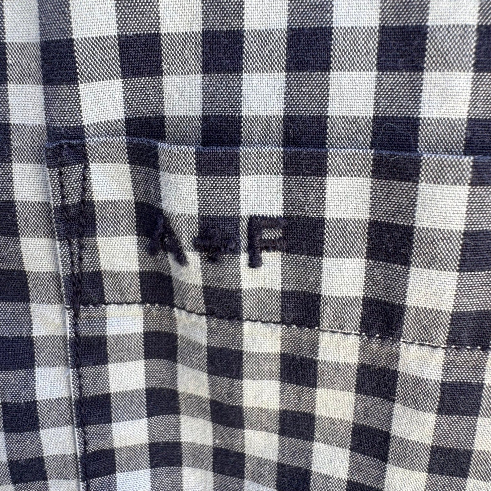 Abercrombie & Fitch Preppy Gingham Shirt Navy Check Academic Nautical Mens M