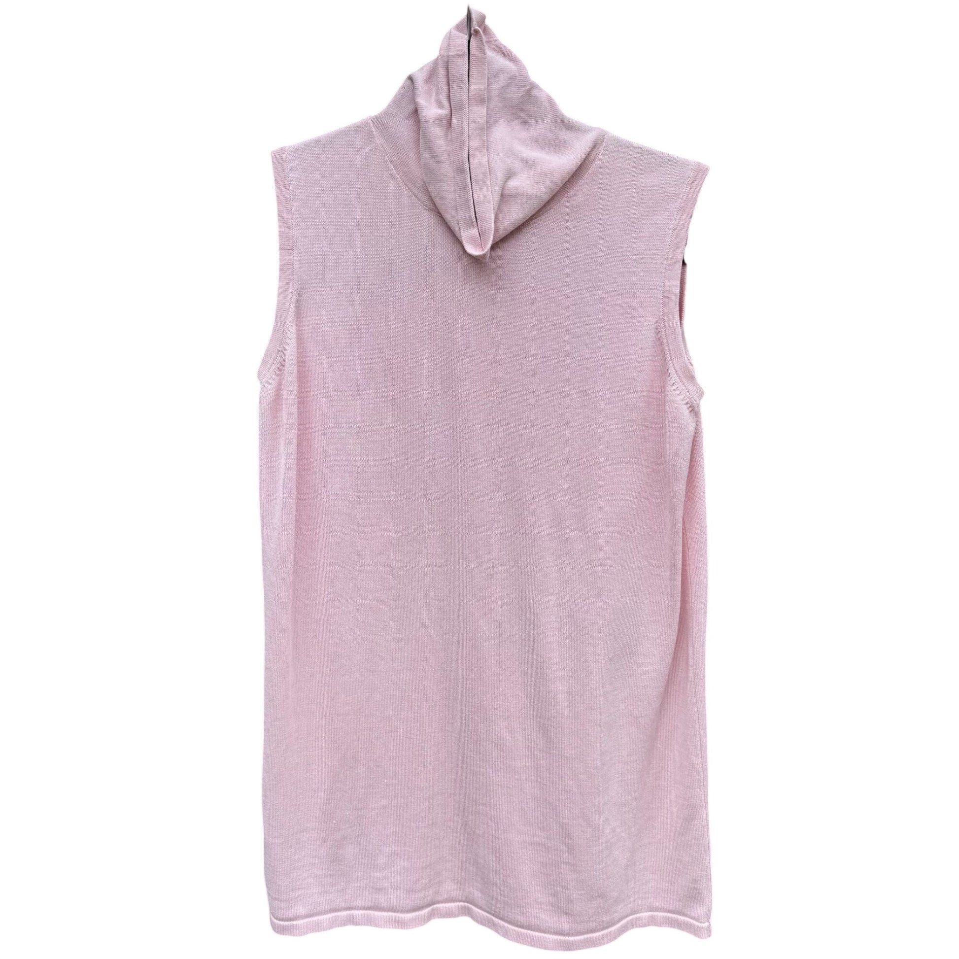 Terry Lewis Womens Vintage 90s Pink Sleeveless Cowl Neck Top S Silk Cotton Blend