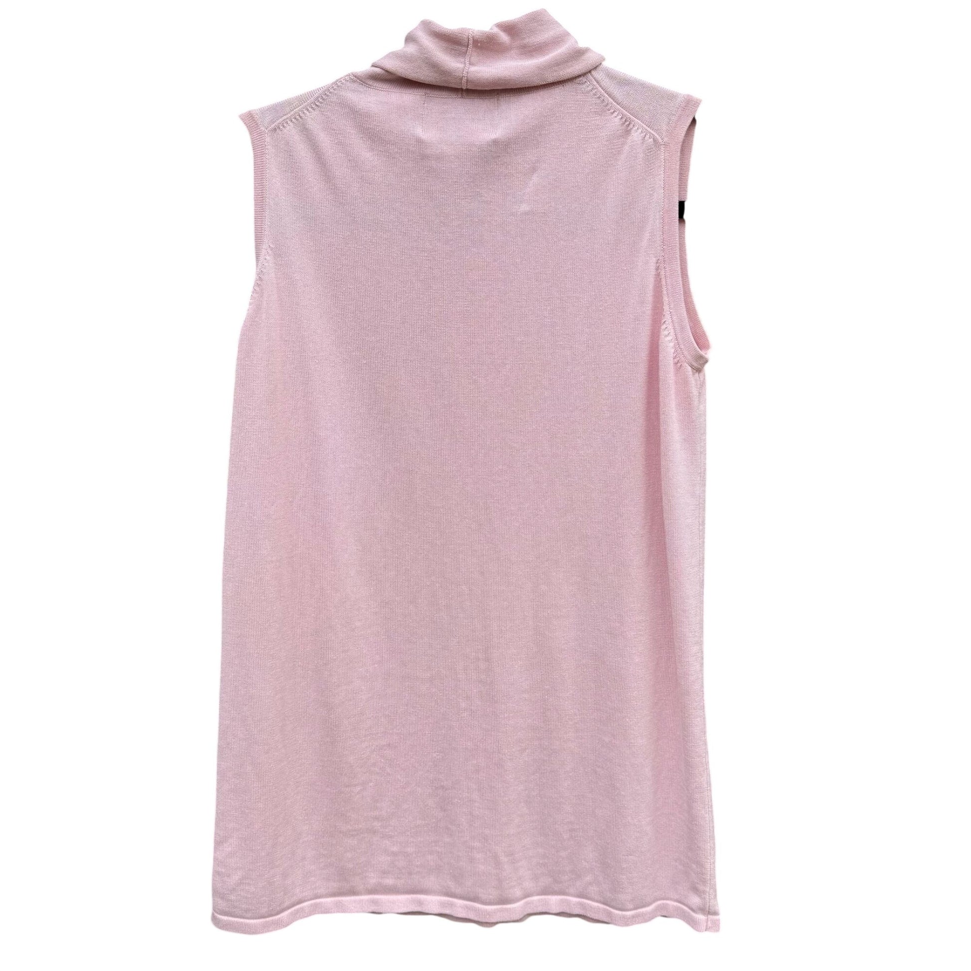Terry Lewis Womens Vintage 90s Pink Sleeveless Cowl Neck Top S Silk Cotton Blend