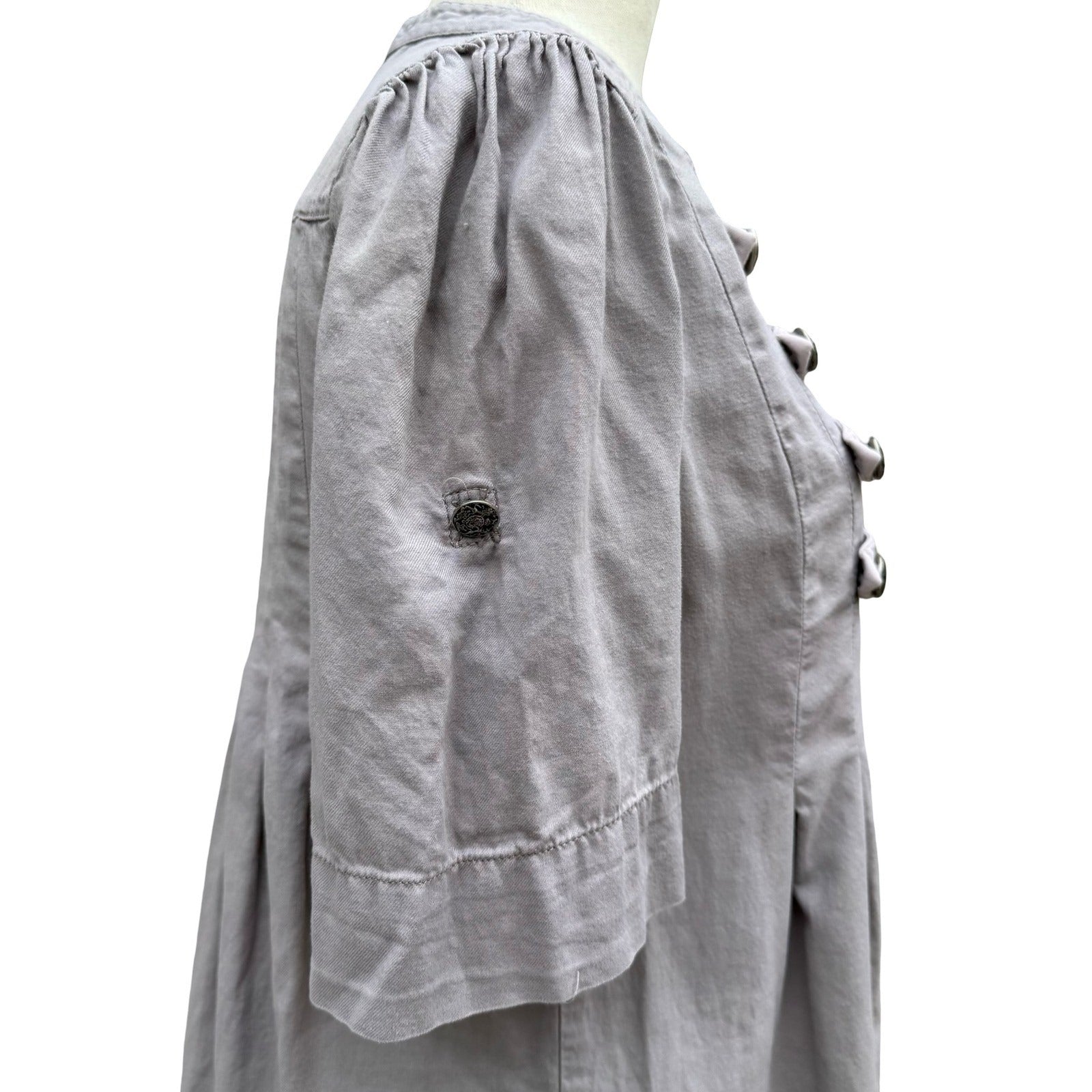 HM Grey Military Hussar Tunic Top Womens 8 Cotton Bandmaster Steampunk Regency