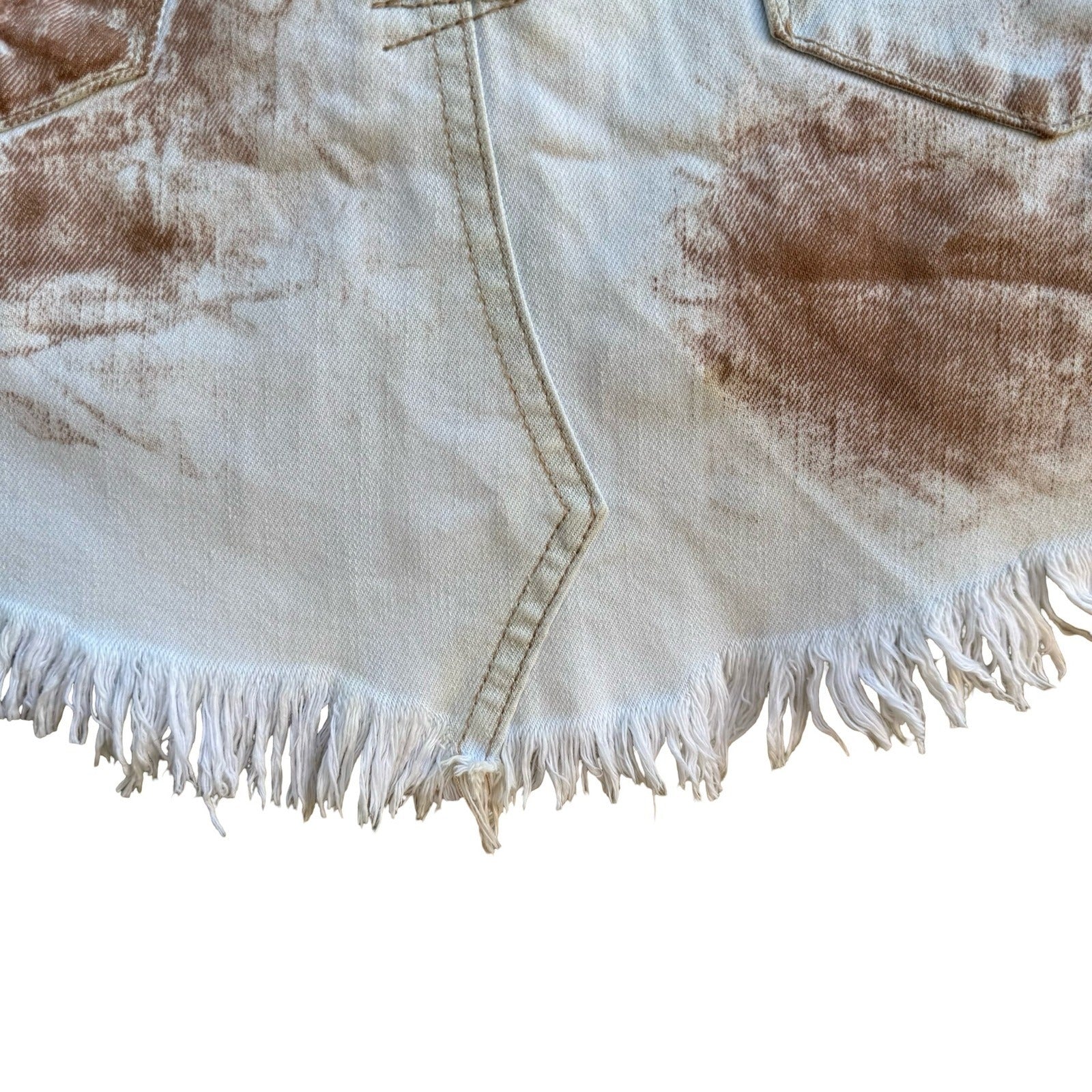 One Teaspoon Junk Yard Y2K Low Rise Distressed Raw Hem Denim Micro Mini Skirt 26