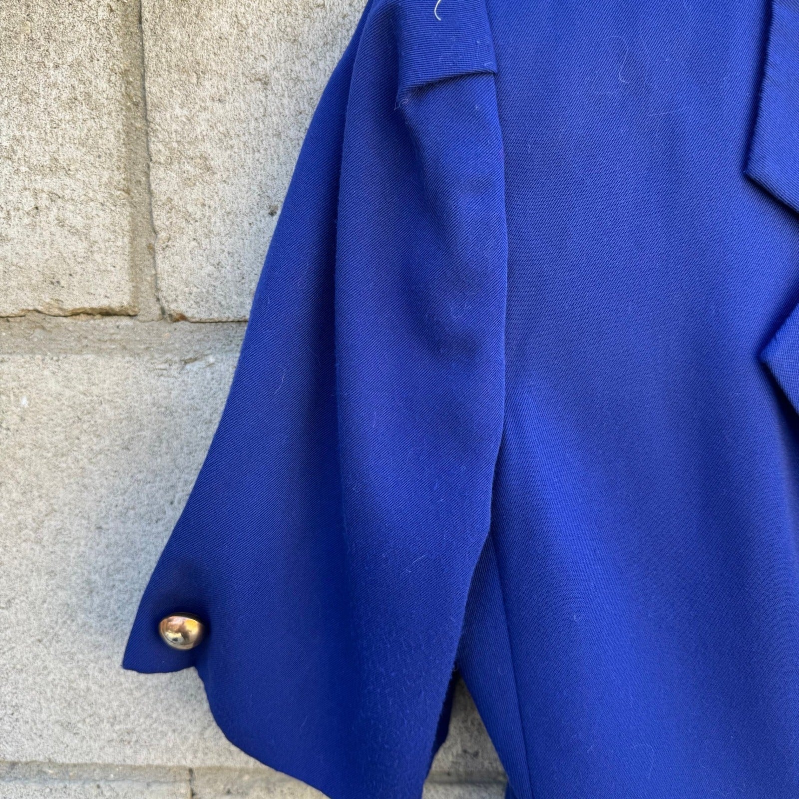 Kasper for ASL Vintage Royal Blue Skirt Suit Set Short Sleeve Office Womens 4