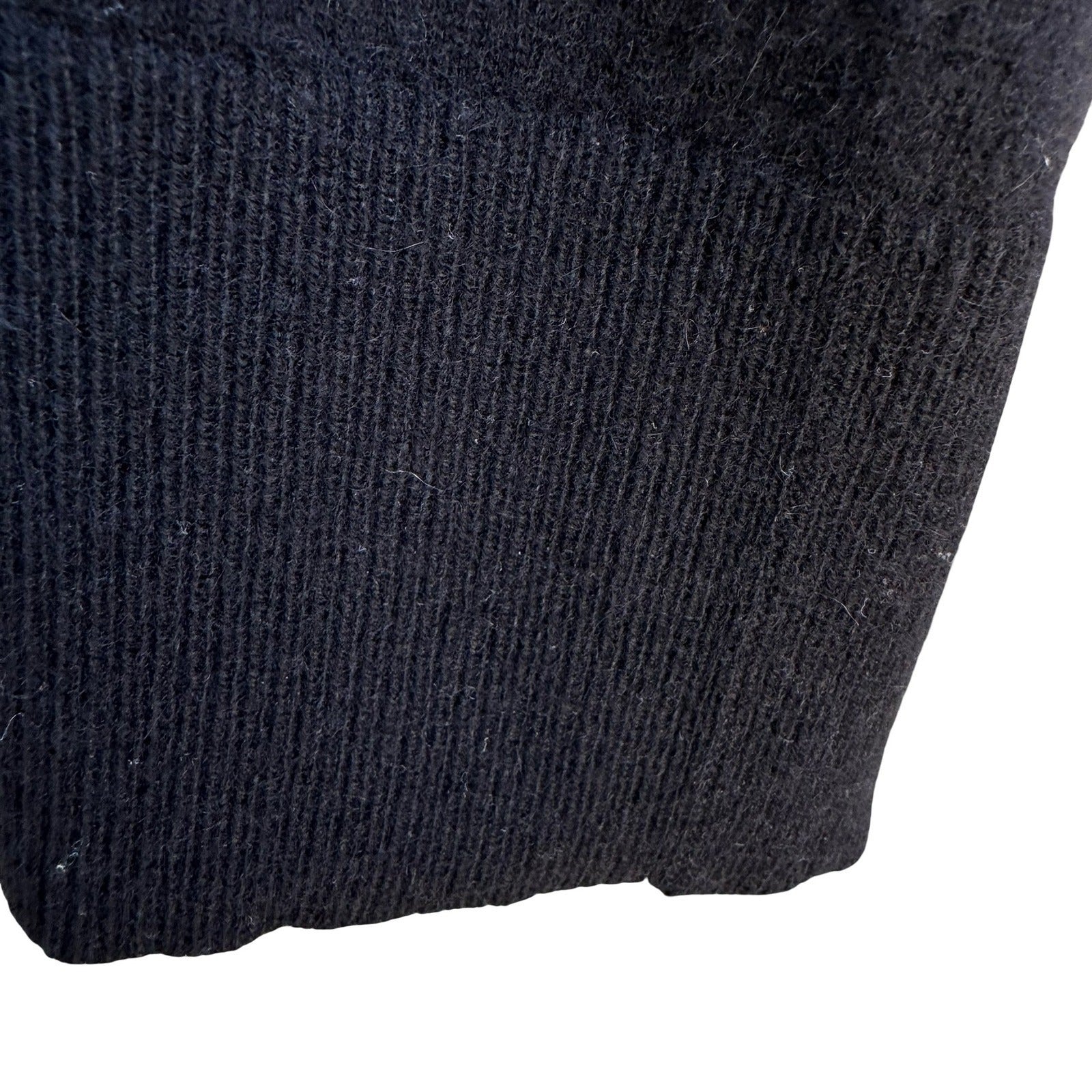 Autumn Cashmere Pure Cashmere Back Zip Elbow Sleeve Sweater Womens S Black Goth