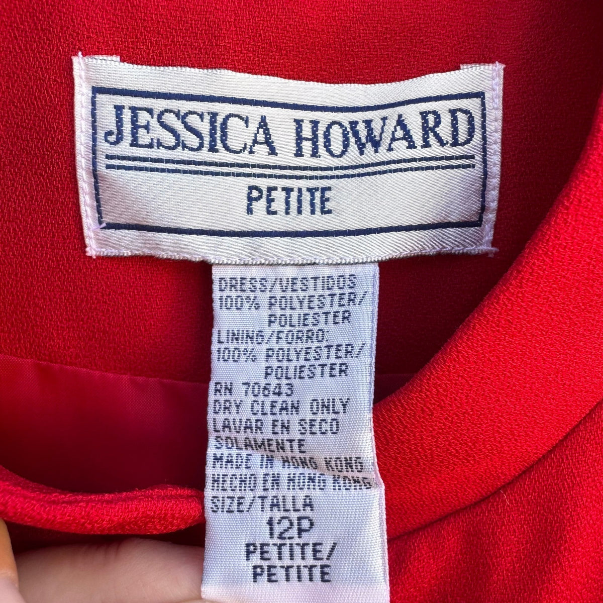 Jessica Howard Vintage Asymmetrical Button Front Band Collar Sheath Dress Red 12