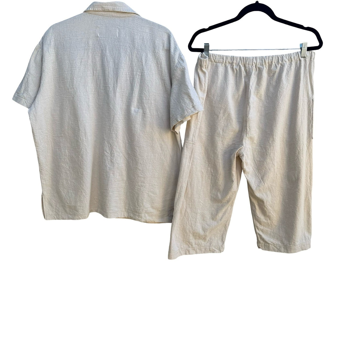 California Drawstrings Vintage 90s Boho Cotton Butterfly Embroidered Shirt Pants