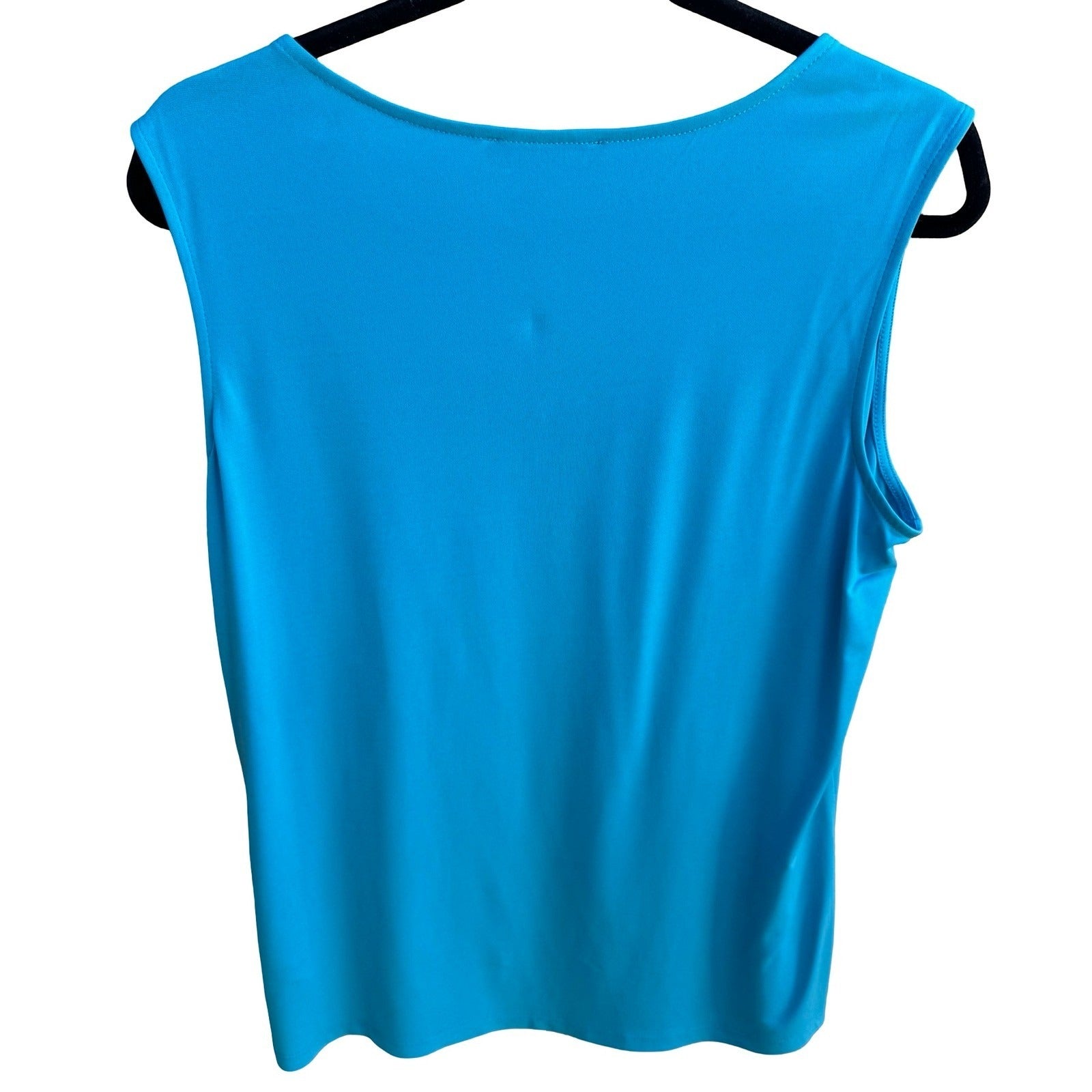 Nine West Professional Edgy Career Cowl Neck Studded Sleeveless Blouse Blue NWT