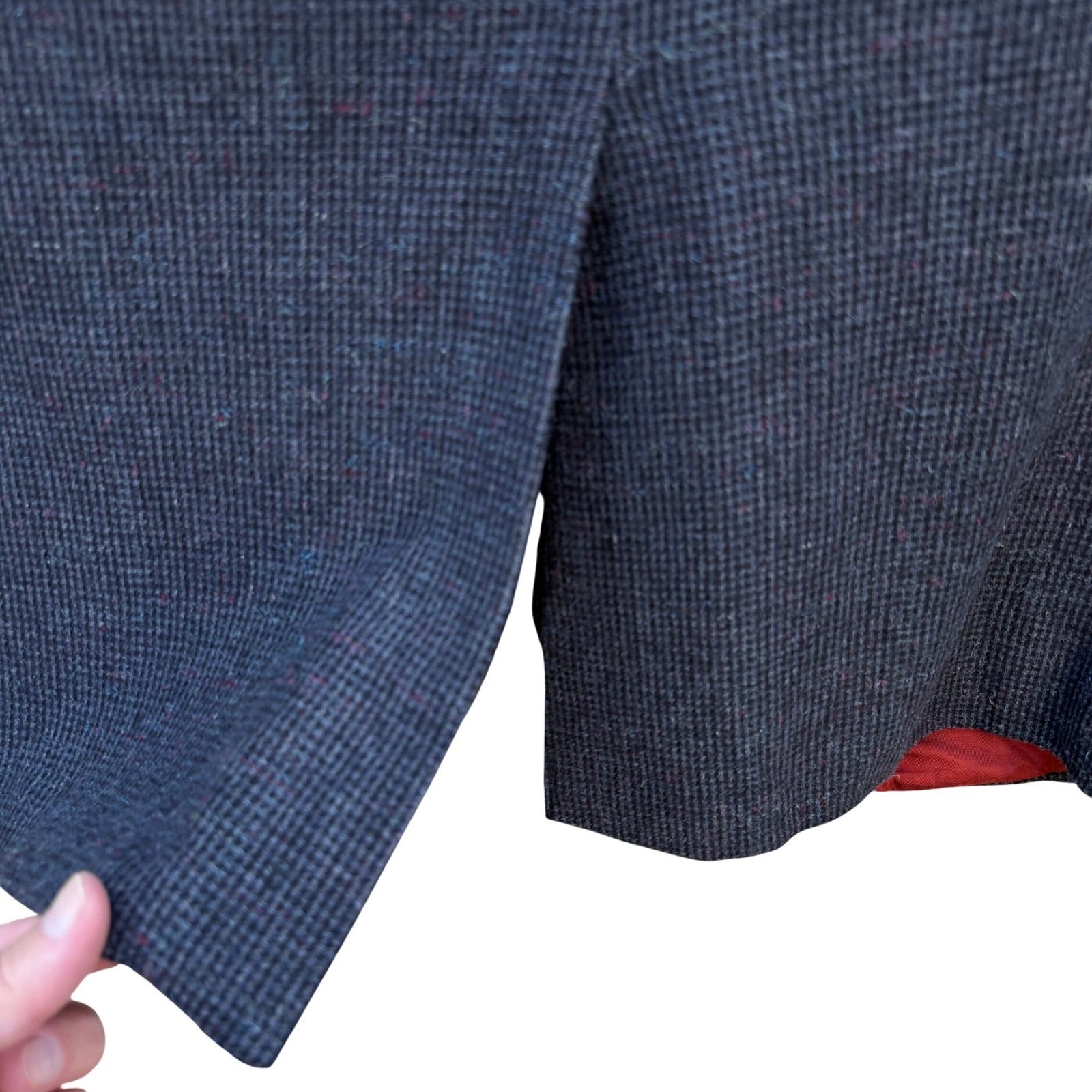 Jordache Vintage 80s Mens Grey Tweed Linen Wool Blend Blazer Sport Coat 44R