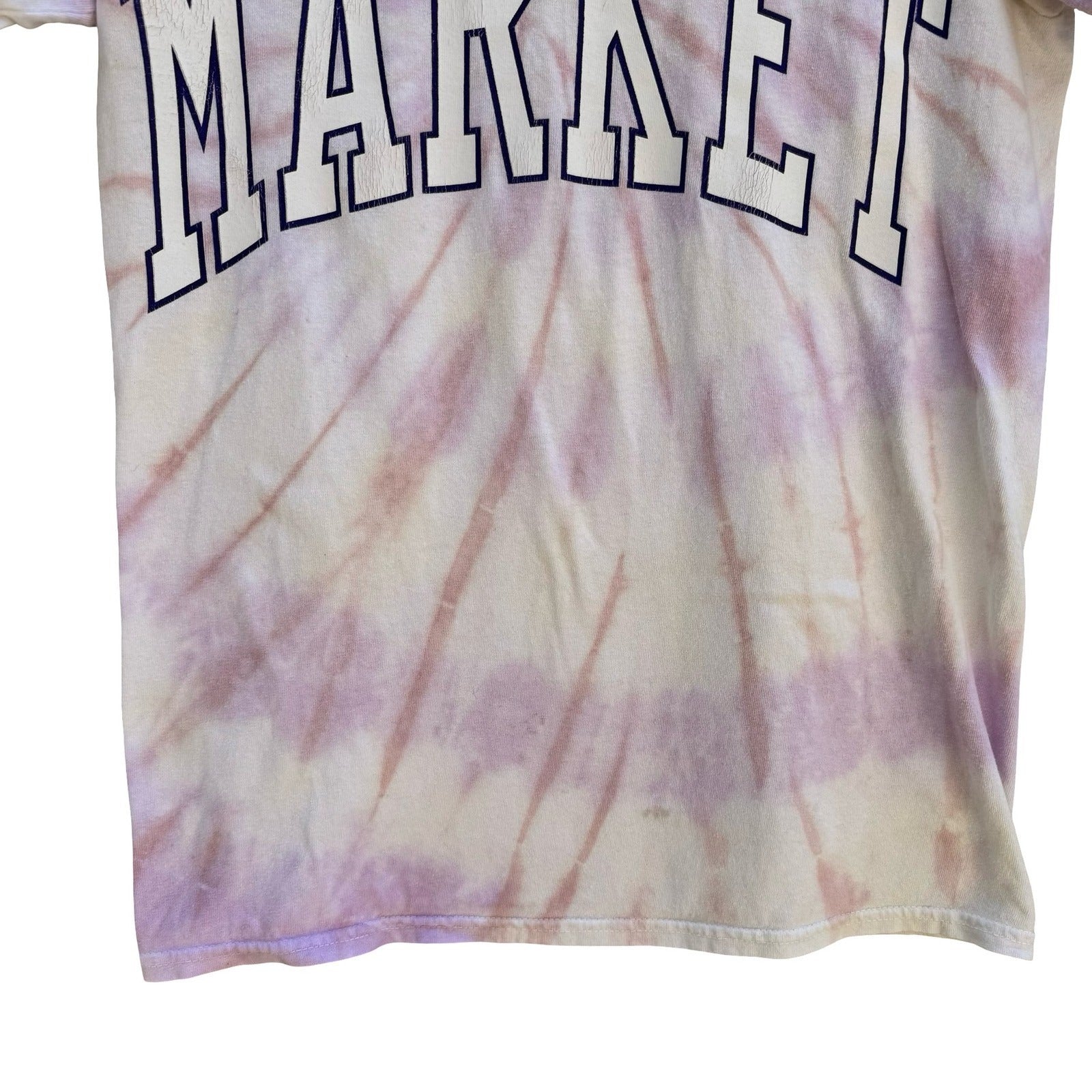 Market Tie Dye Varsity Arch Logo T-Shirt Skater Collegiate Streetwear Mens S