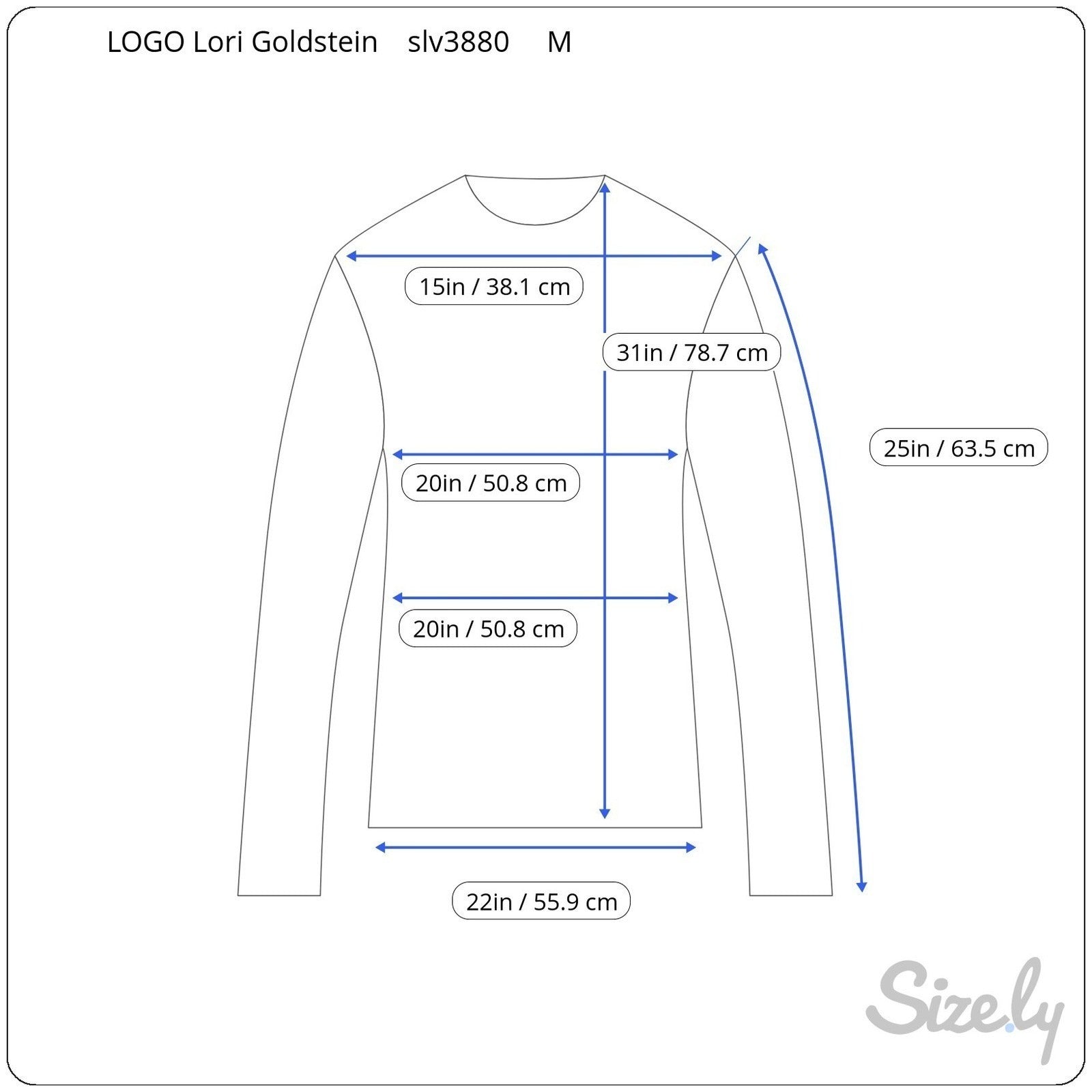 LOGO Lori Goldstein Womens Blue Marled V-Neck Sharkbite Hem Sweater Pockets M
