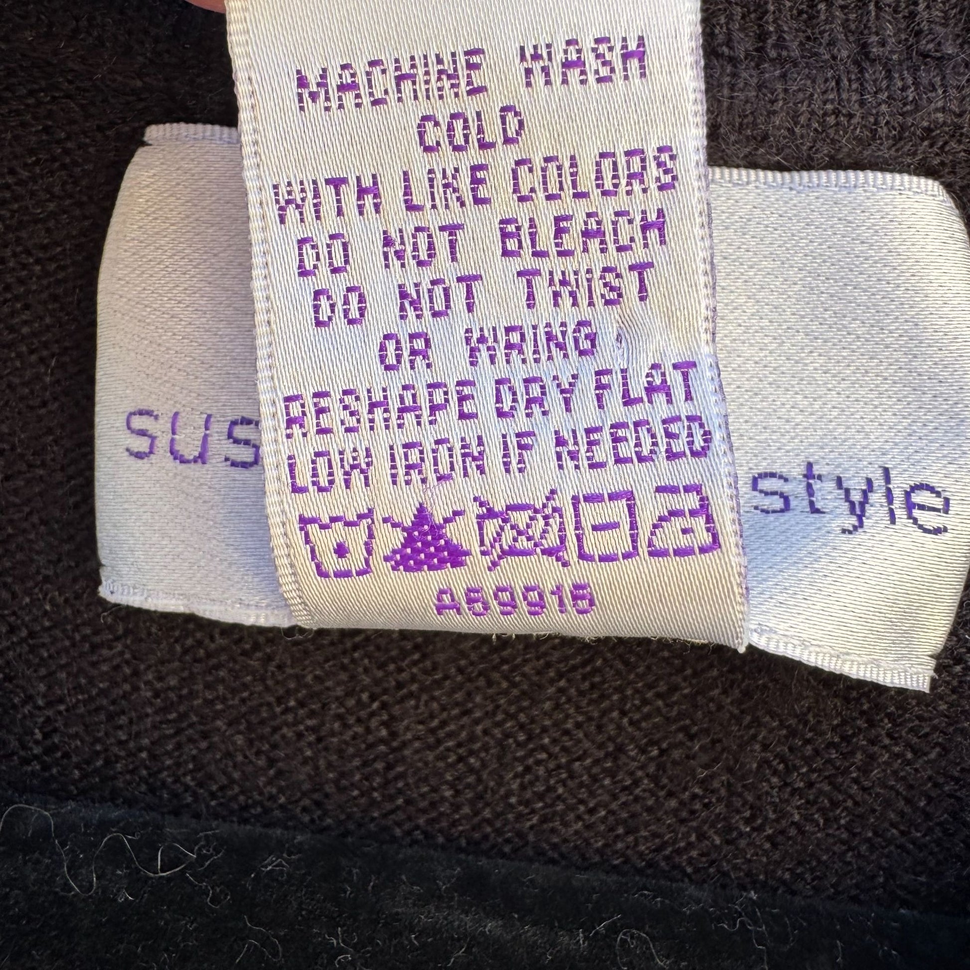 Susan Graver Style Womens Black Short Sleeve V-Neck Knit Sweater Shirt Large