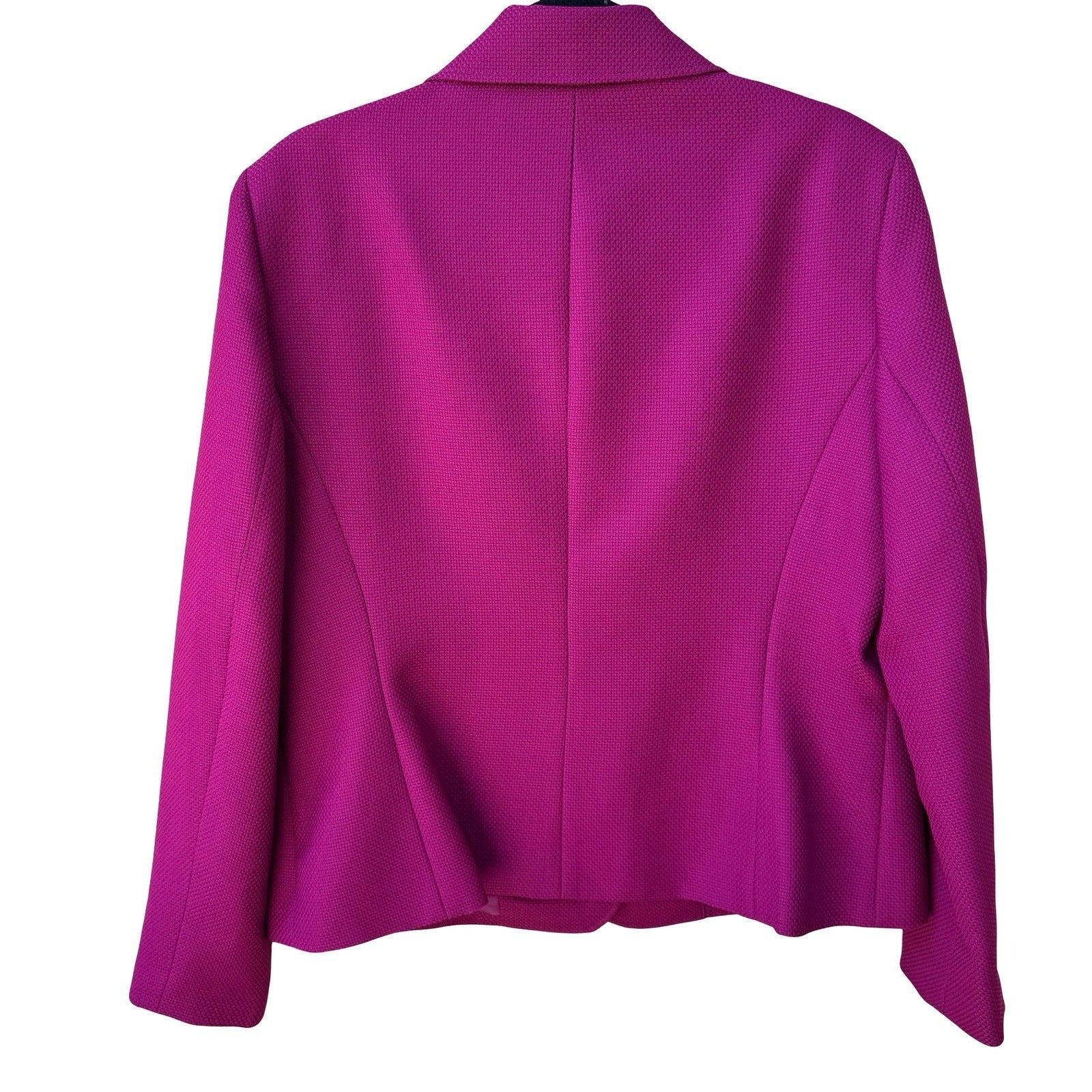 Kasper Raspberry Pink Textured Power Suit Professional Blazer Jacket 14 NEW