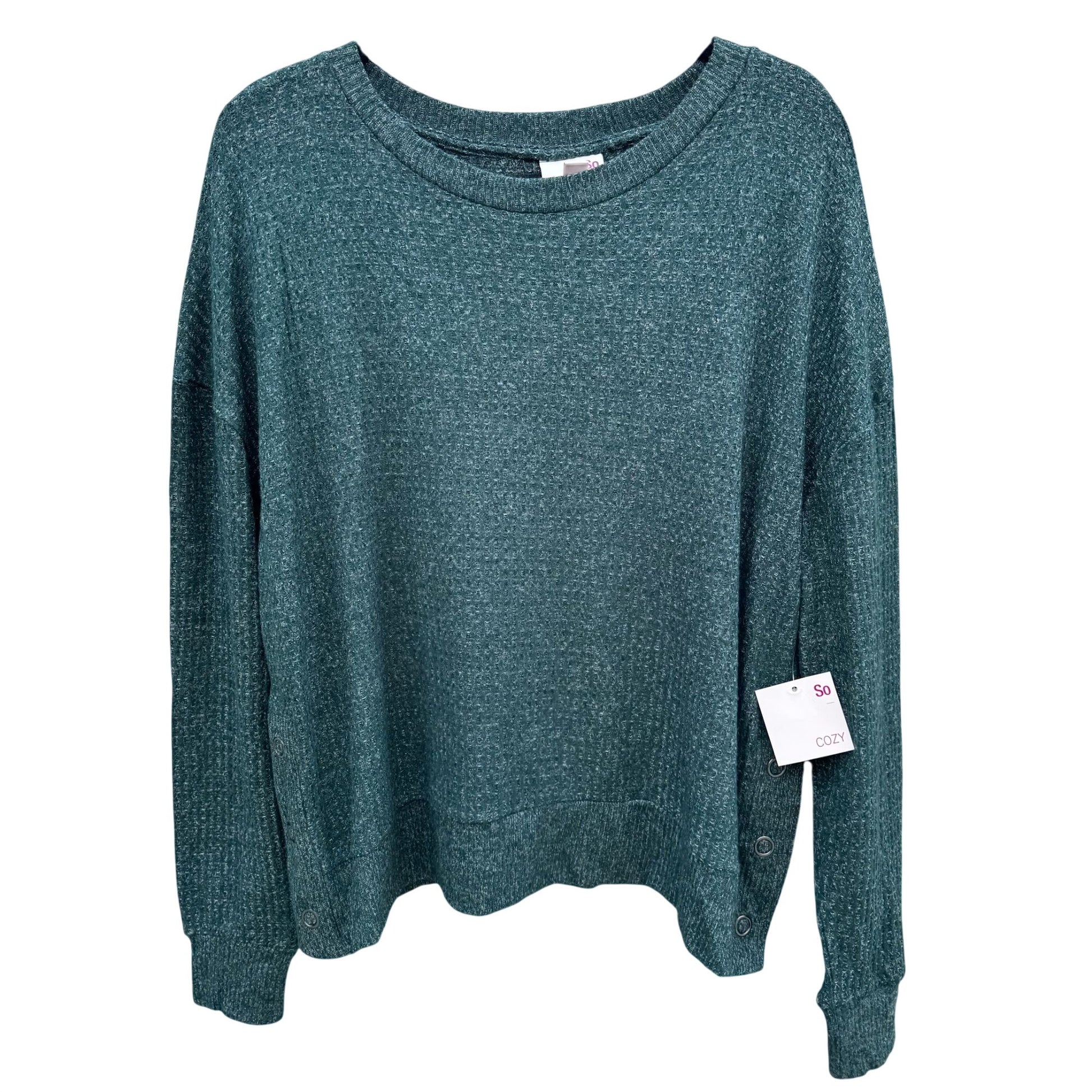 So Womens Moss Marl Knit Sweater XXL Cozy Pullover Long Sleeve Soft Casual New