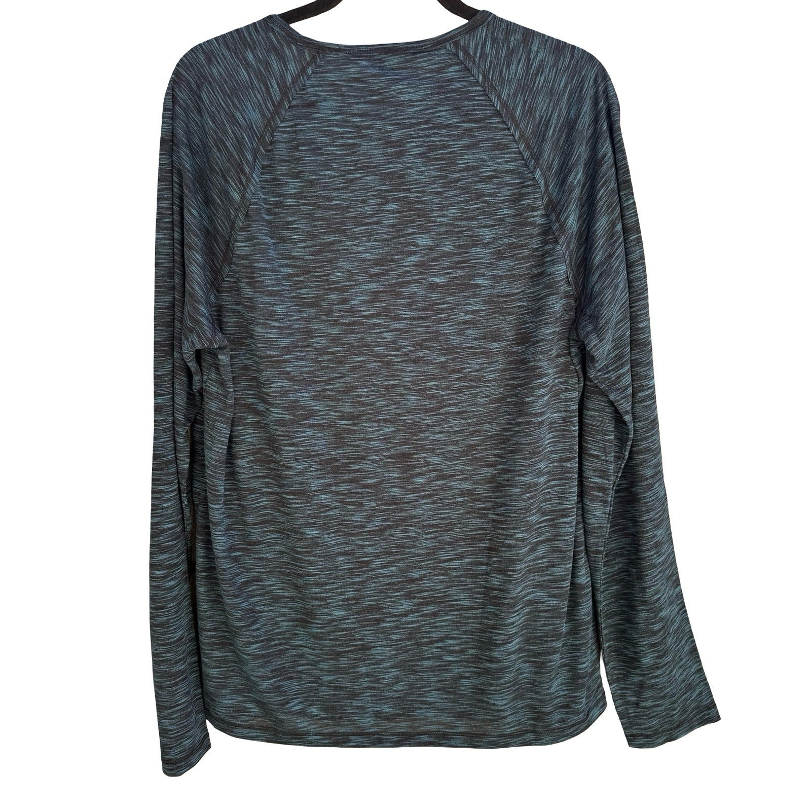 John Varvatos Star USA Space Dye Raglan Long Sleeve Knit Shirt Blue Mens L NEW